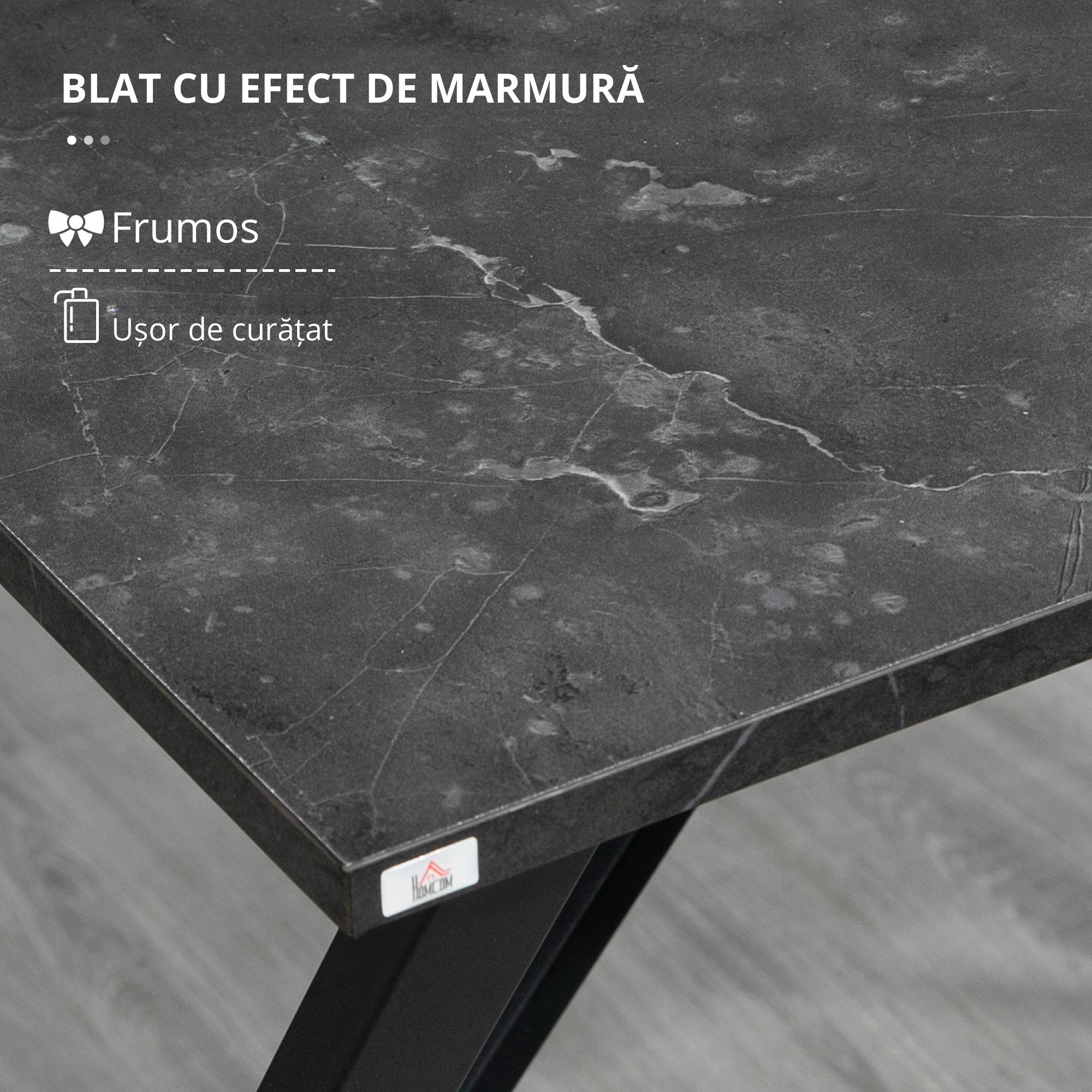  Masa Bar 120 cm - Blat Marmura, 4 Persoane, Design Modern [5]