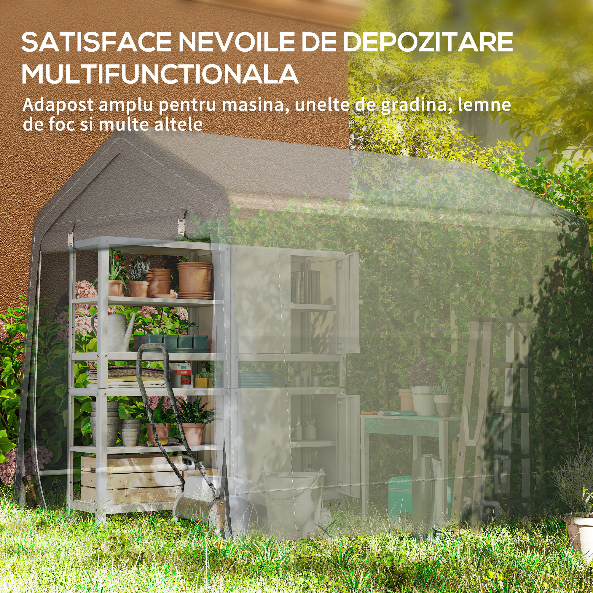  Cort Garaj 240×200×202 cm - Exterior pentru Biciclete & Moto [6]