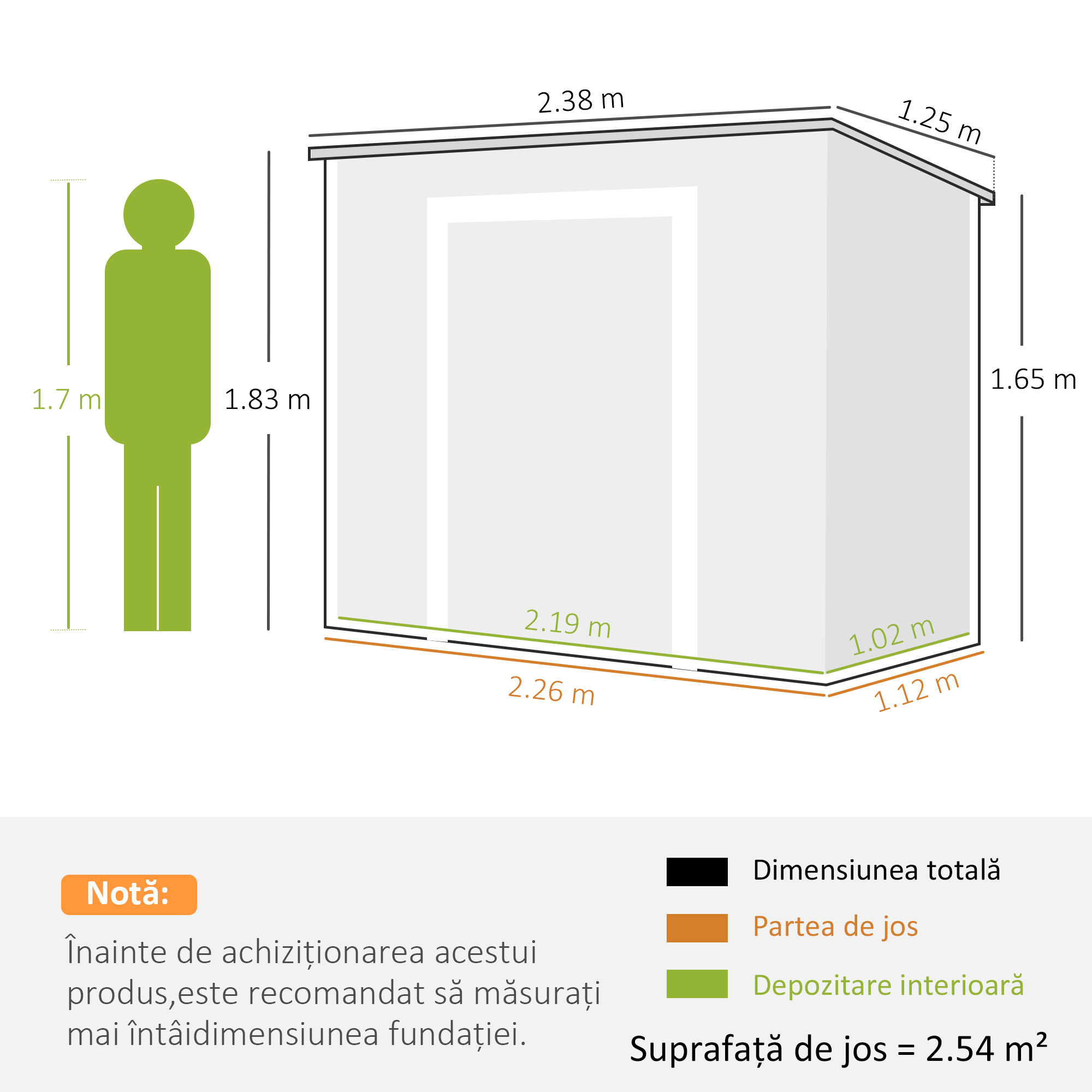  Casuta de Gradina din Rasina cu Podea, 2 Usi Blocabile, Fereastra, 2,4 x 1,3 m, Gri [2]