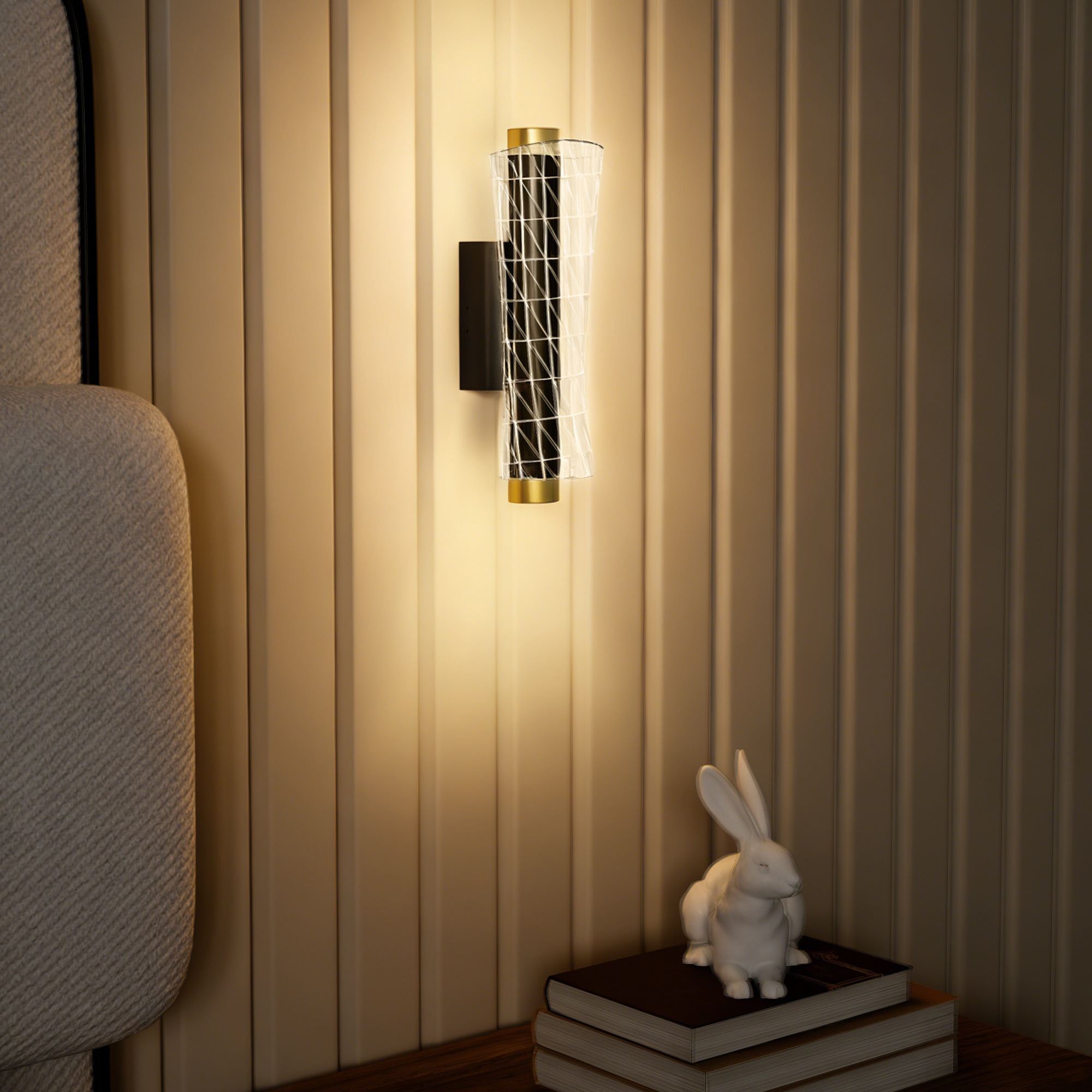 HOMCOM 2er Set Wandleuchte Innen Wandlampe mit LED Lichte, Gitterdesign, Di günstig online kaufen