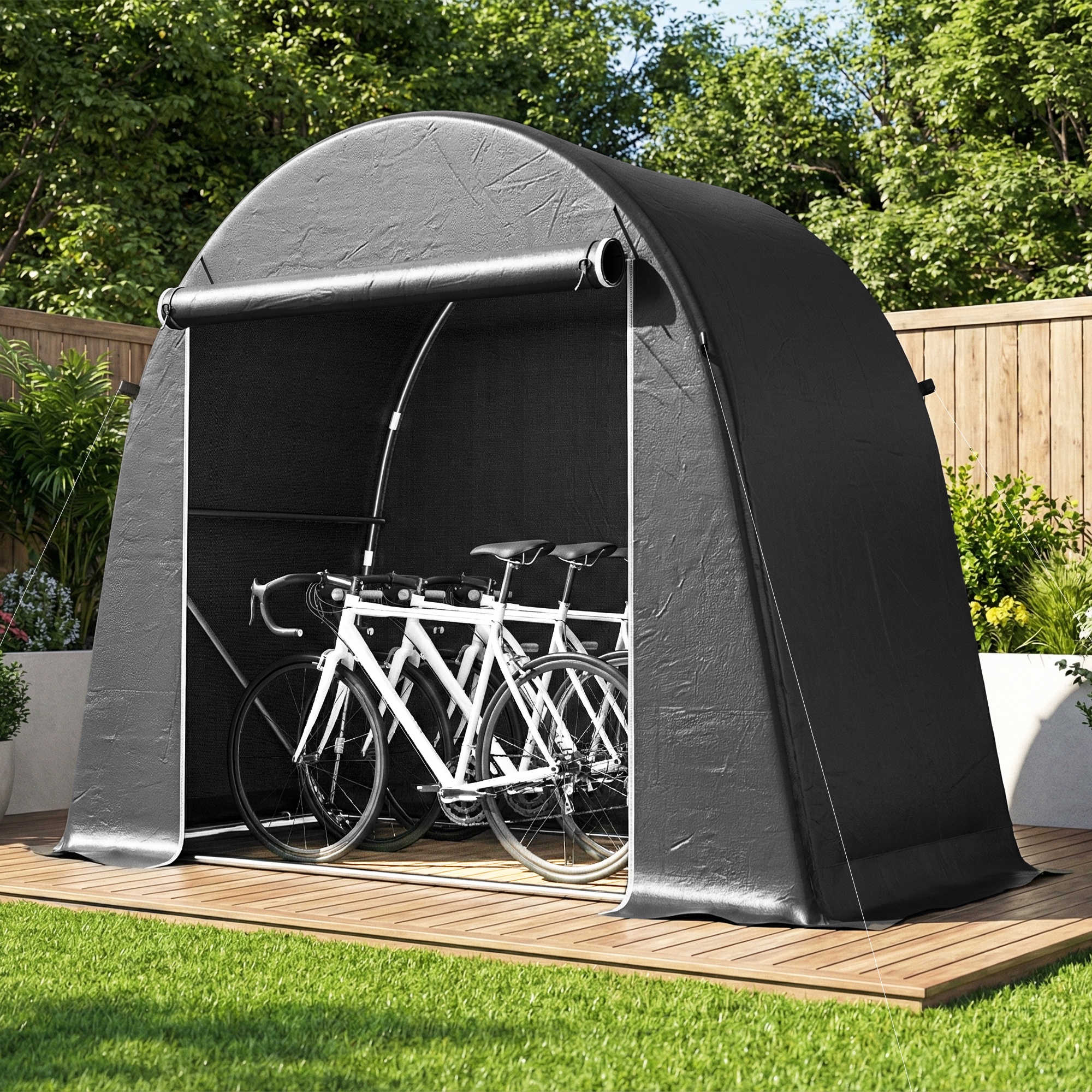 Outsunny Garagenzelt 245x120x200 cm wasserdicht Fahrradgarage mit aufrollba günstig online kaufen