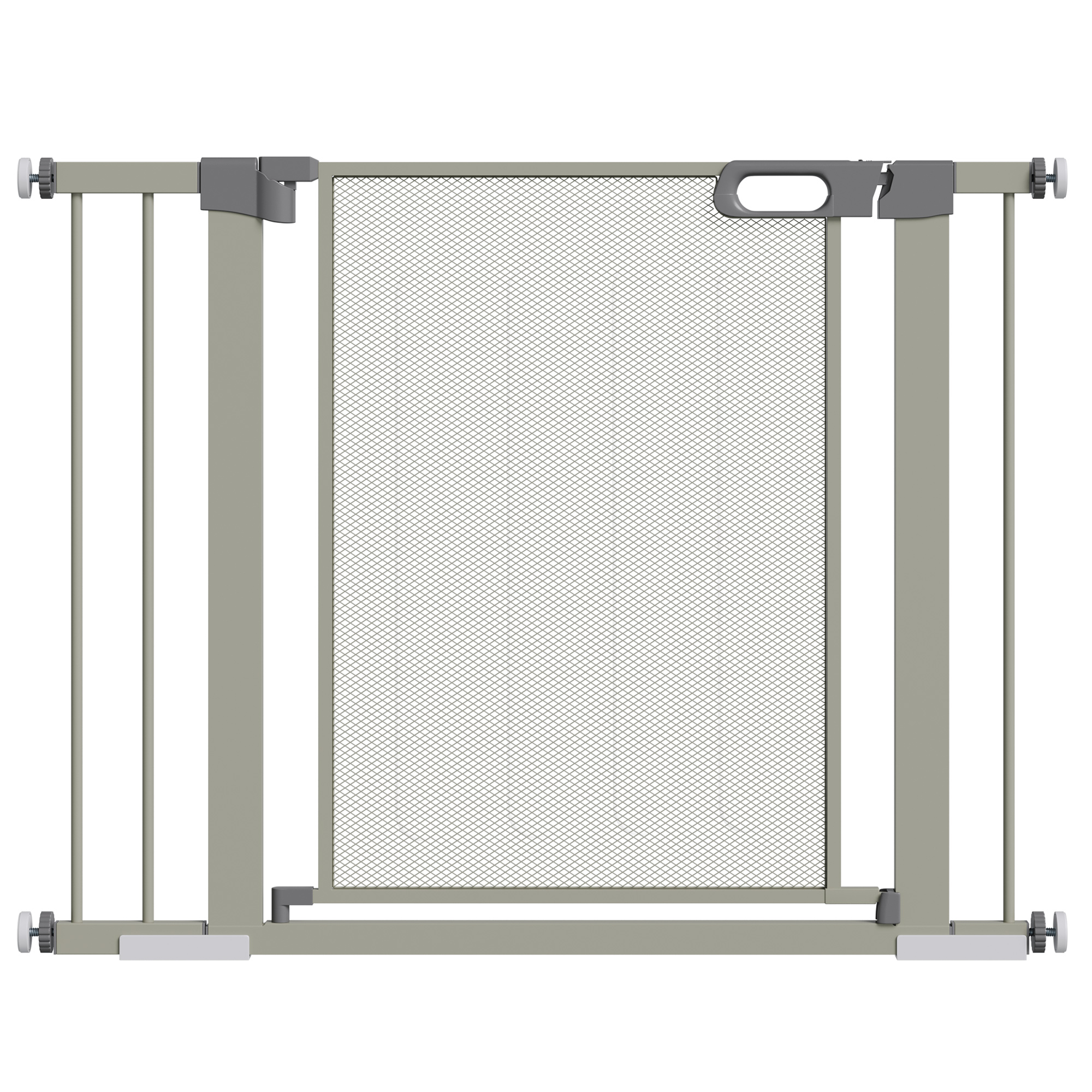 PawHut Pet Safety Gate with Auto-Close Double Lock Width 75-103 cm Gray | Aosom Ireland
