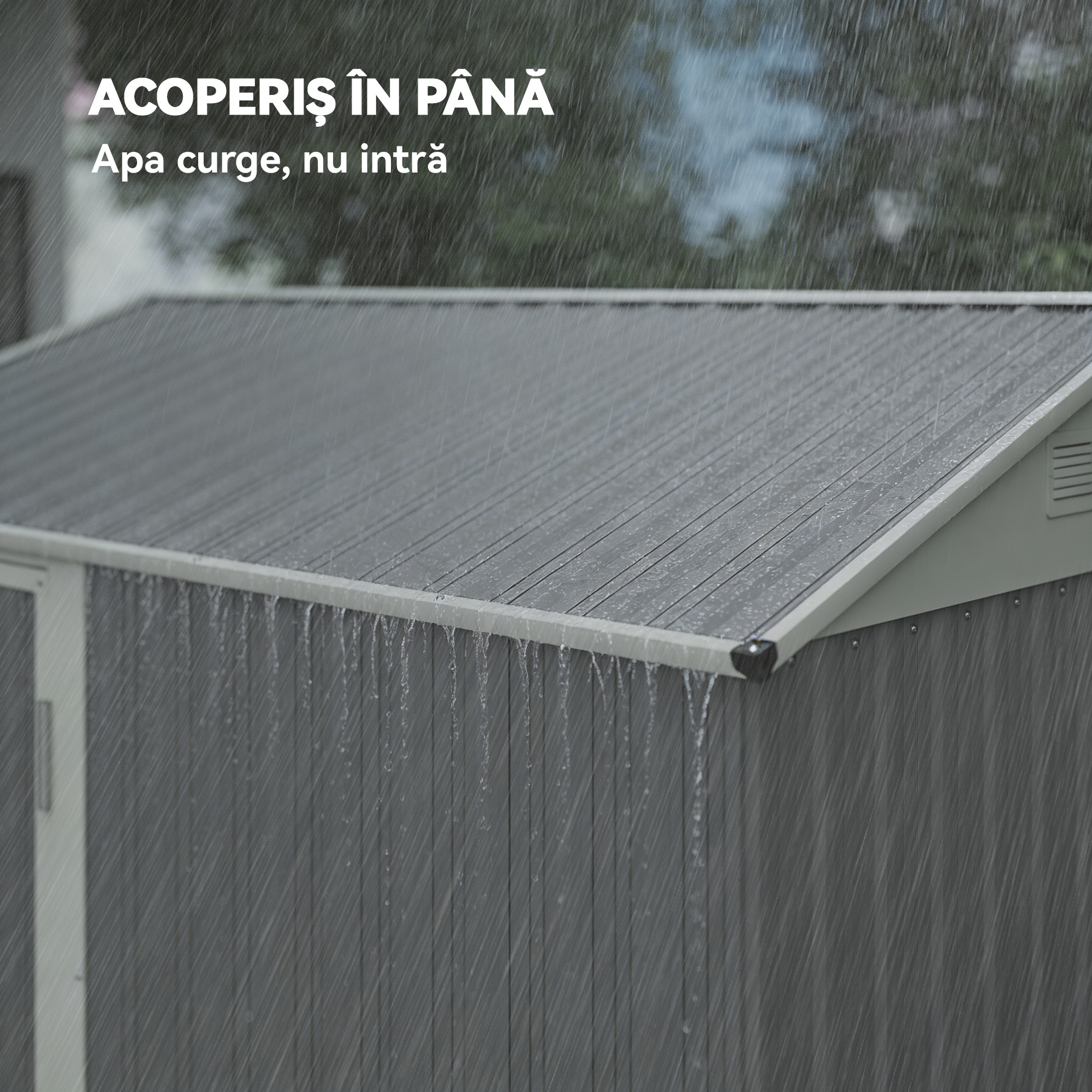  sopron de Gradina inalt de 3.51m² din Otel Galvanizat cu Orificii de Ventilatie, sopron de Gradina cu Usa Blocabila, Acoperis inclinat, Manusi, sopron pentru Unelte, 209x177x236 cm, Gri Argintiu [6]