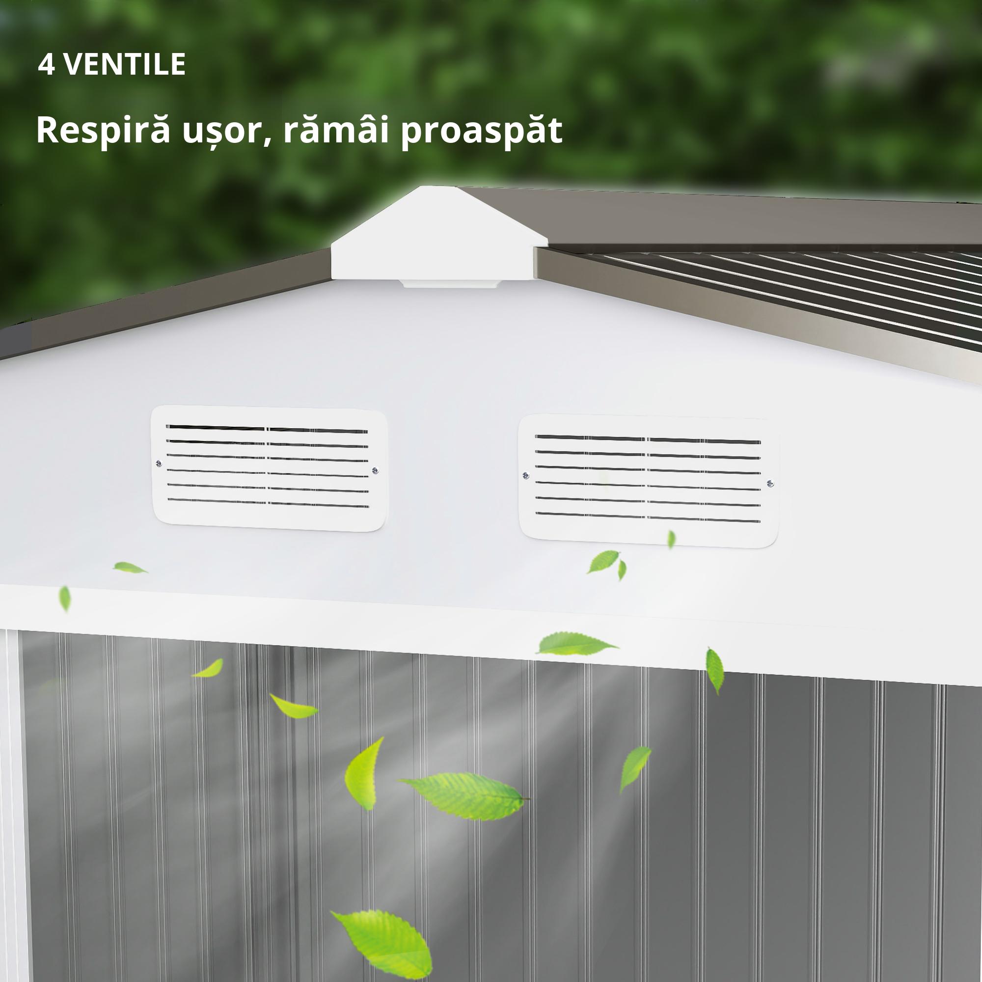  Magazie Gradina 277×195×192 cm - Otel & PP cu Usi Glisante Duble [3]