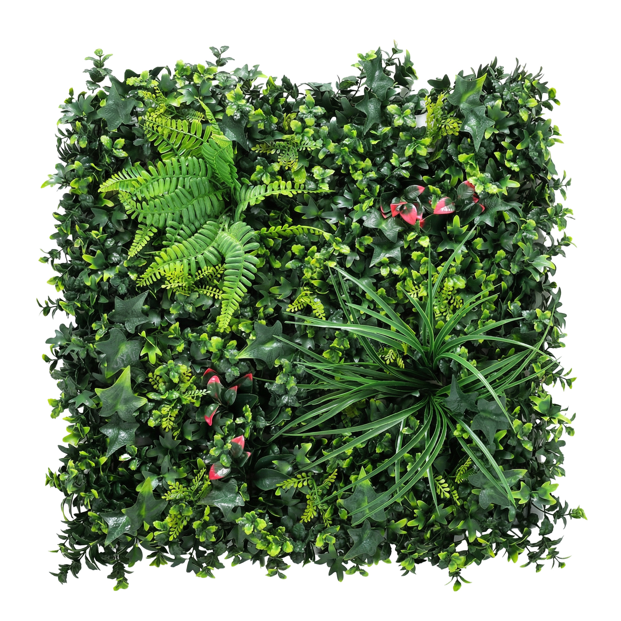 Outsunny Set de 6 Setos Artificiales Ocultación Jardín 50x50 cm Tipo Milán Fácil Montaje Anti-UV para Terraza Balcón Verde