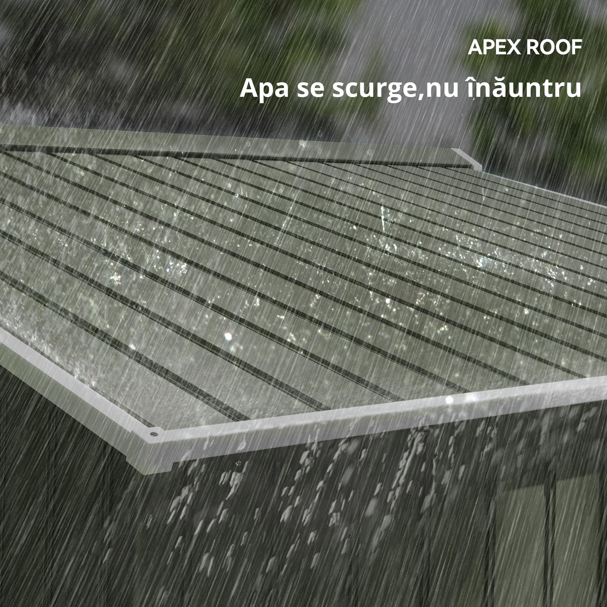  Magazie de gradina 277 x 195 x 192cm cu usi glisante duble, 4 orificii de aerisire, din otel durabil, verde [5]