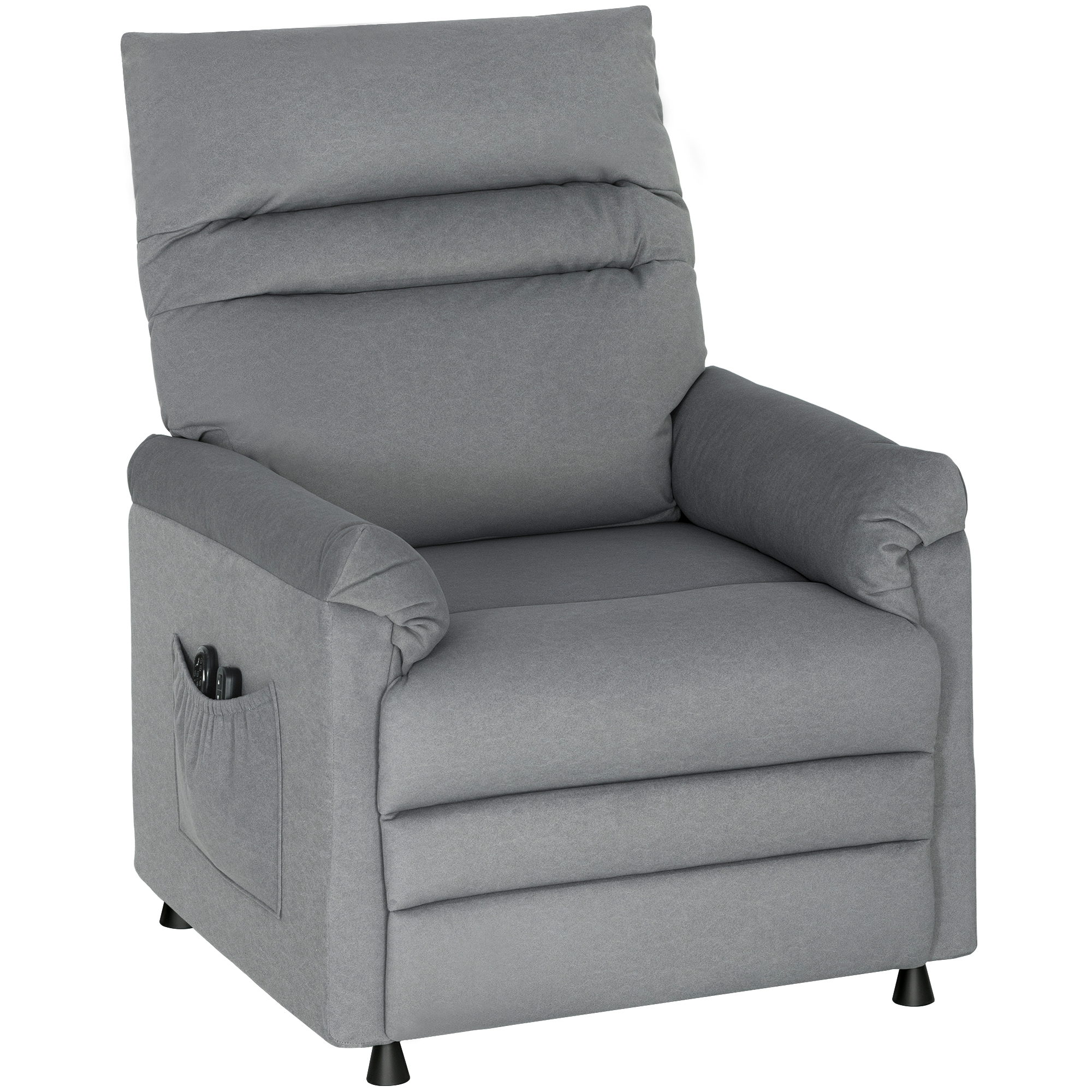 HOMCOM Sillón Relax Reclinable Eléctrico con Calor Lumbar Masaje Vibración Motor Silencioso Función de Memoria Gris