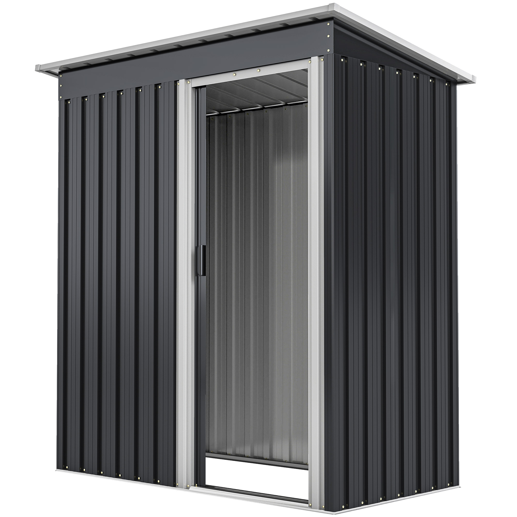 Outsunny Magazie Scule 163x89x182 cm Negru | Aosom Romania