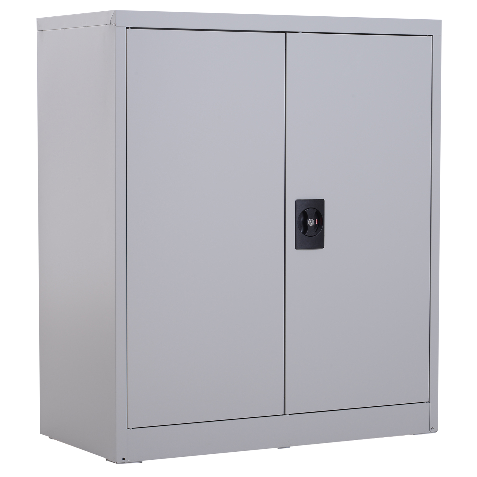 Vinsetto Armario Archivador Metálico con 2 Puertas Cerradura Estante Ajustable para Sala de Estar Estudio 80x40x92,5 cm Gris