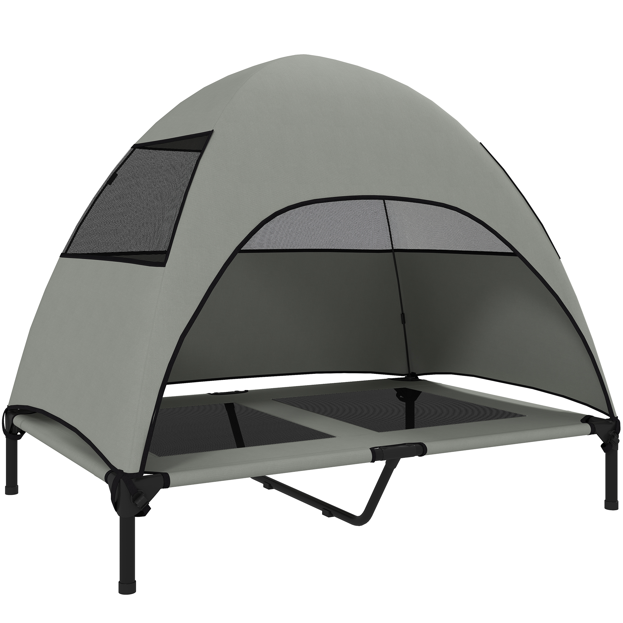 PawHut Hundeliege Outdoor mit Dach, Erhöhtes Hundebett für Große Hunde, Küh günstig online kaufen