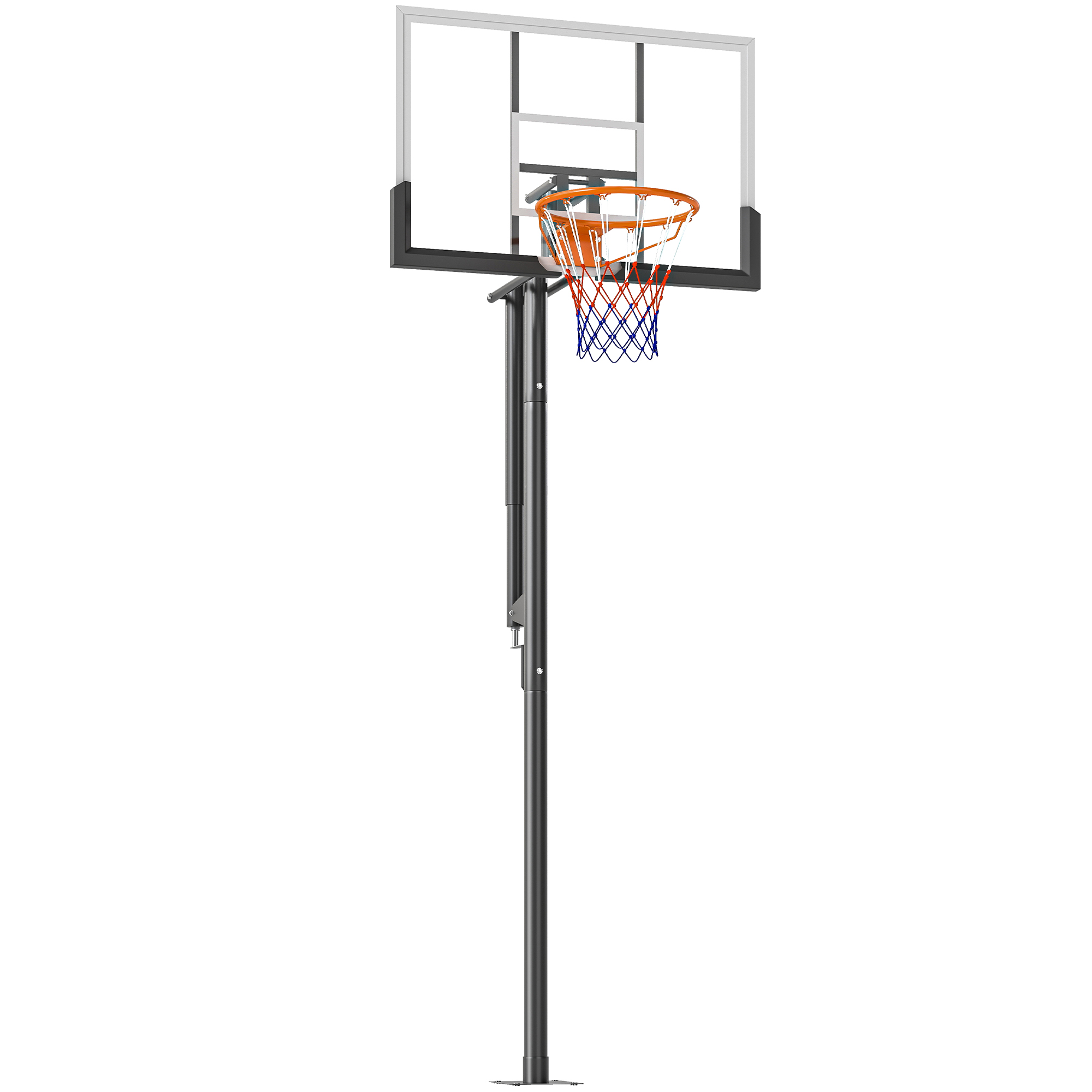 SPORTNOW Canasta de Baloncesto Exterior Altura Ajustable de 230-305 cm con Soporte Tablero Irrompible 120 cm Aro Ø48 cm Negro