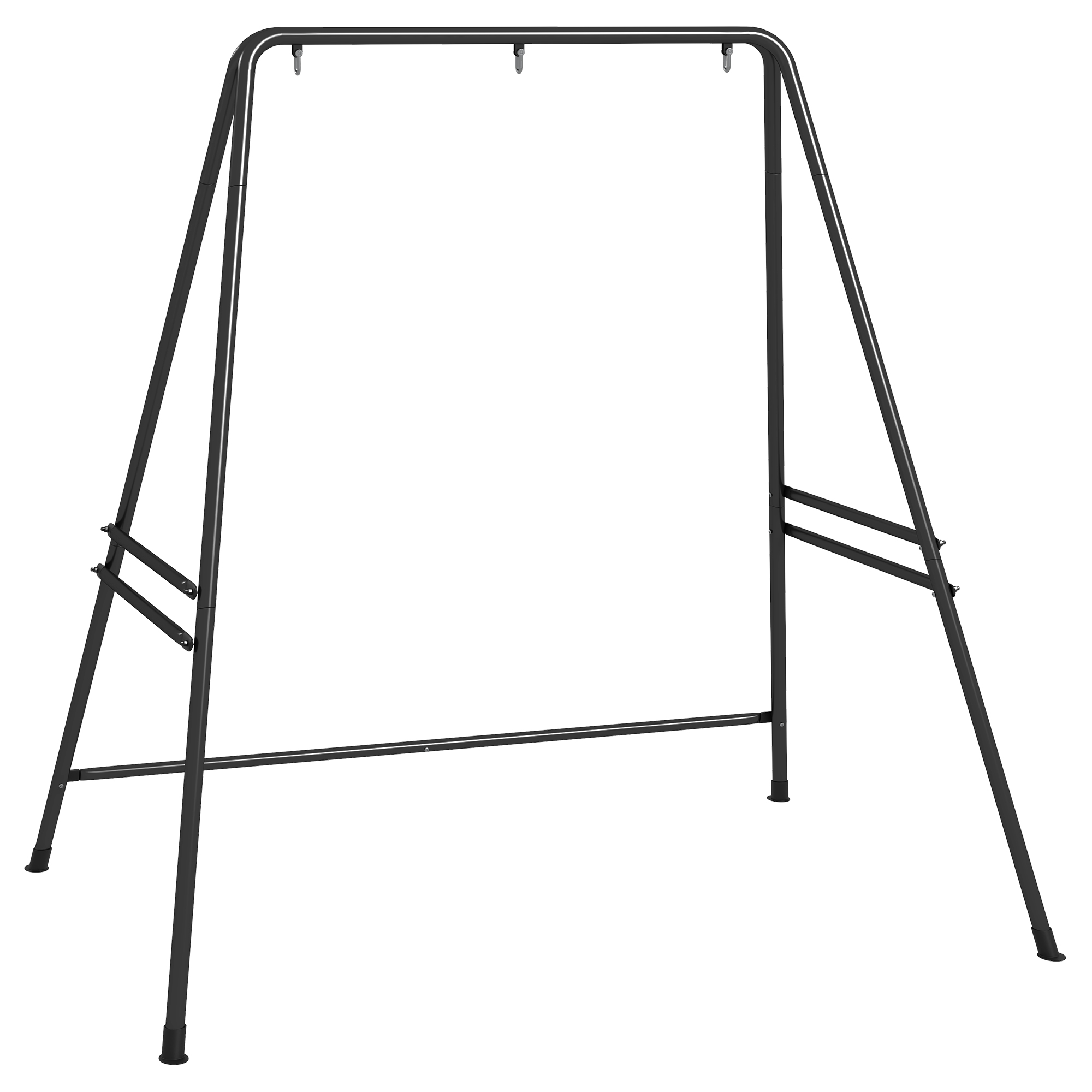 Outsunny Stojak na fotel wiszący, solidny & odporny na warunki atmosferyczne, wewnątrz i na zewnątrz, do 150 kg, stal, 178 x 143 x 180 cm, Czarny