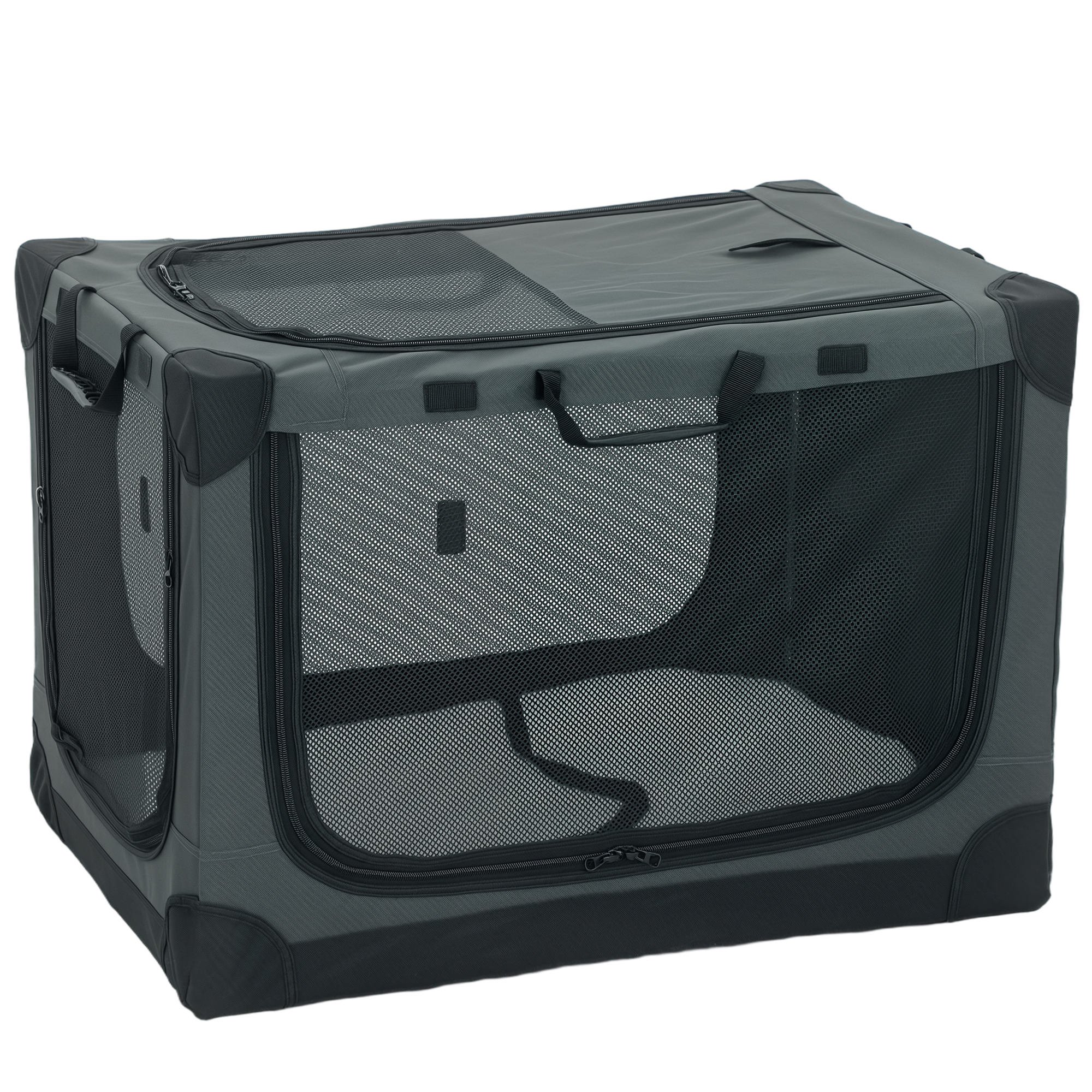 PawHut Inklapbare hondenbox met kussen, afneembaar wasbare hoes van Oxford-stof voor honden tot 31kg, legergroen