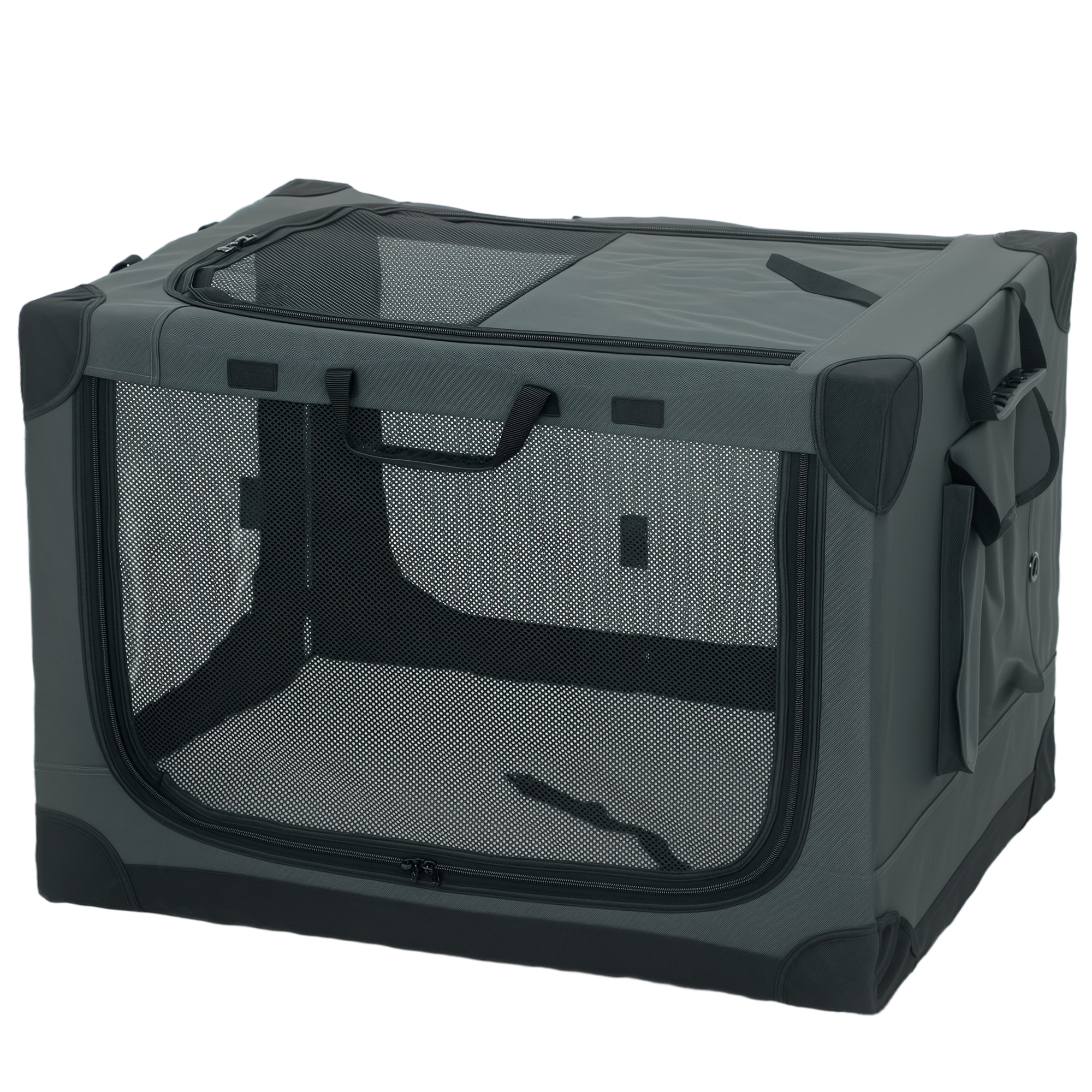 Comparer les prix de PawHut Transport souple pliable pour Chiens et Chats avec Coussin, Housse Lavable, Ouvertures, Oxford Respirant 600D, 76x54x54 cm, Vert