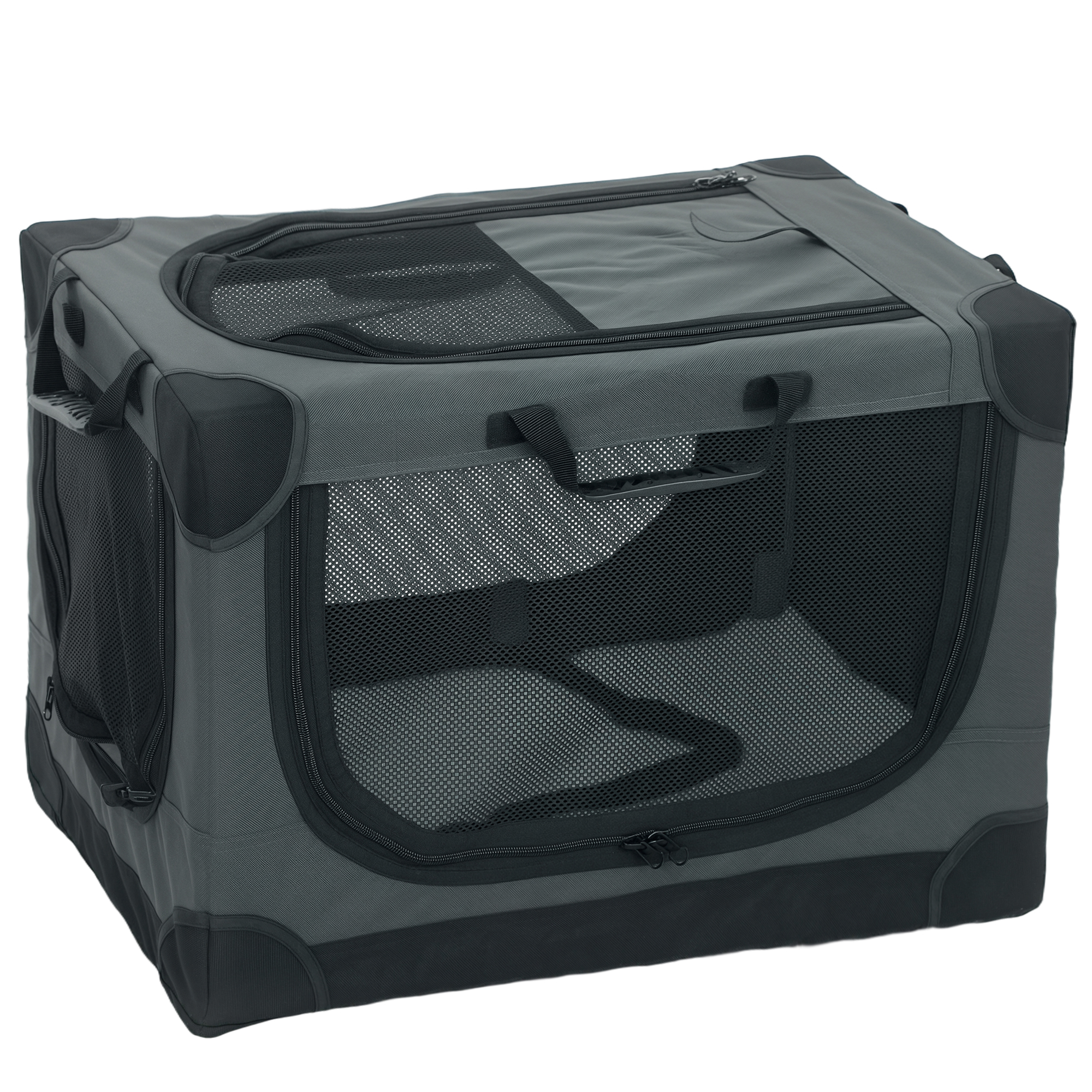 PawHut Opvouwbare hondenbox met kussen, afneembare wasbare hoes van Oxford-stof voor honden tot 22 kg, legergroen