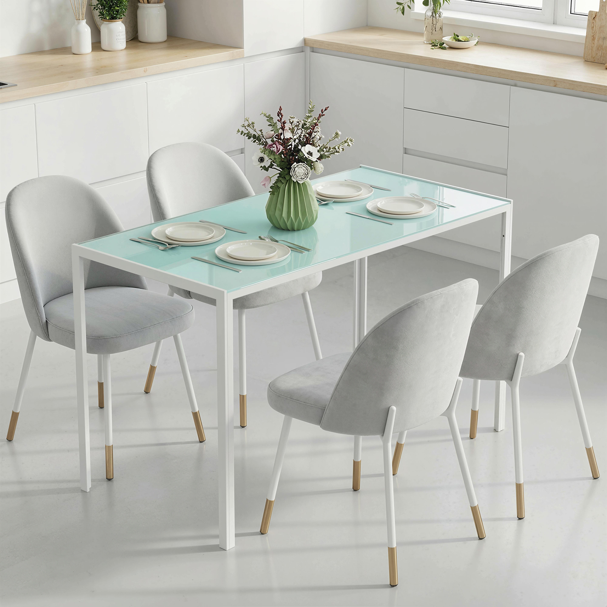 HOMCOM Esstisch 120 x 60 cm Küchentisch für 4 Personen Esszimmertisch mit T günstig online kaufen