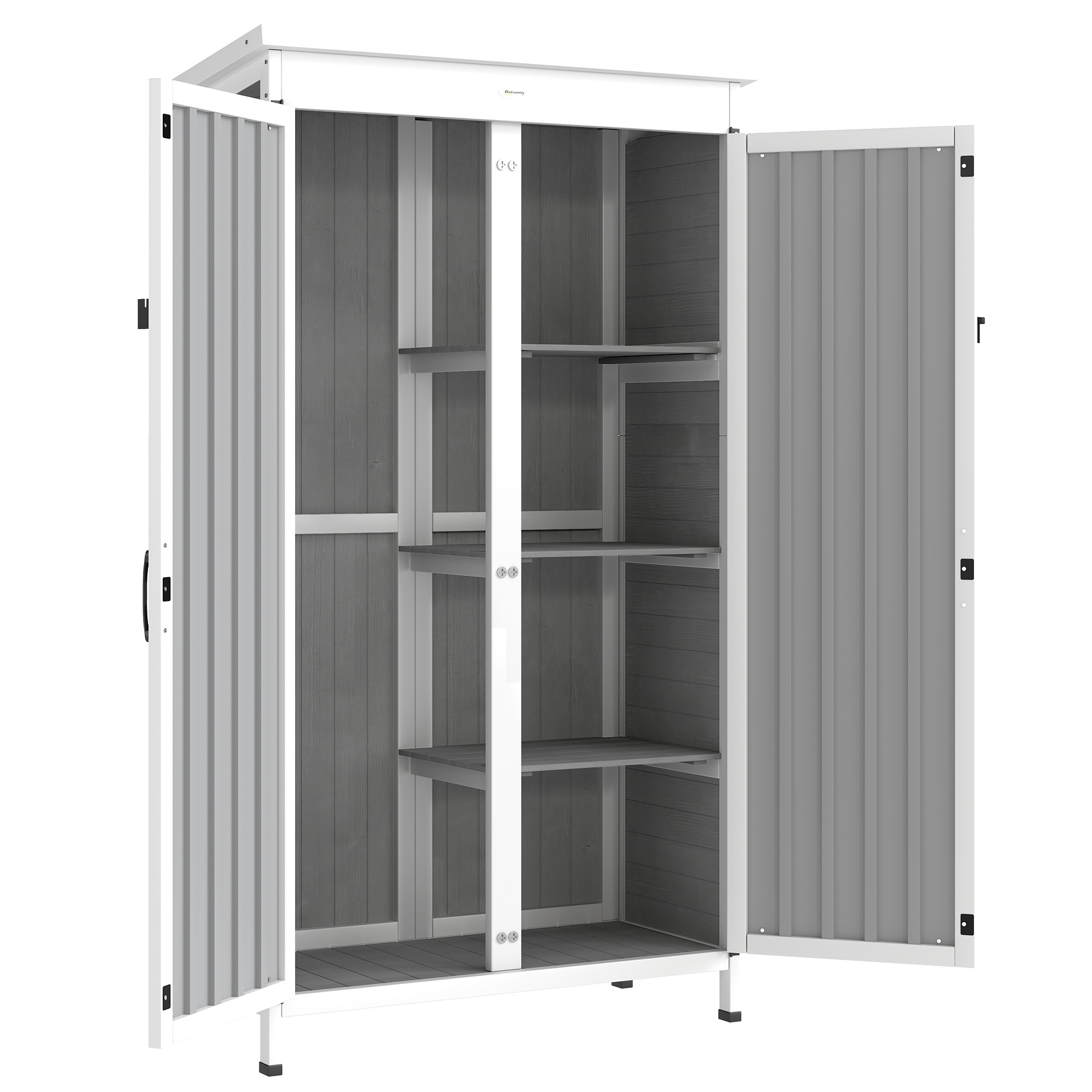 Outsunny Dulap de Exterior pentru Unelte cu 3 Rafturi Detasabile | Aosom Romania