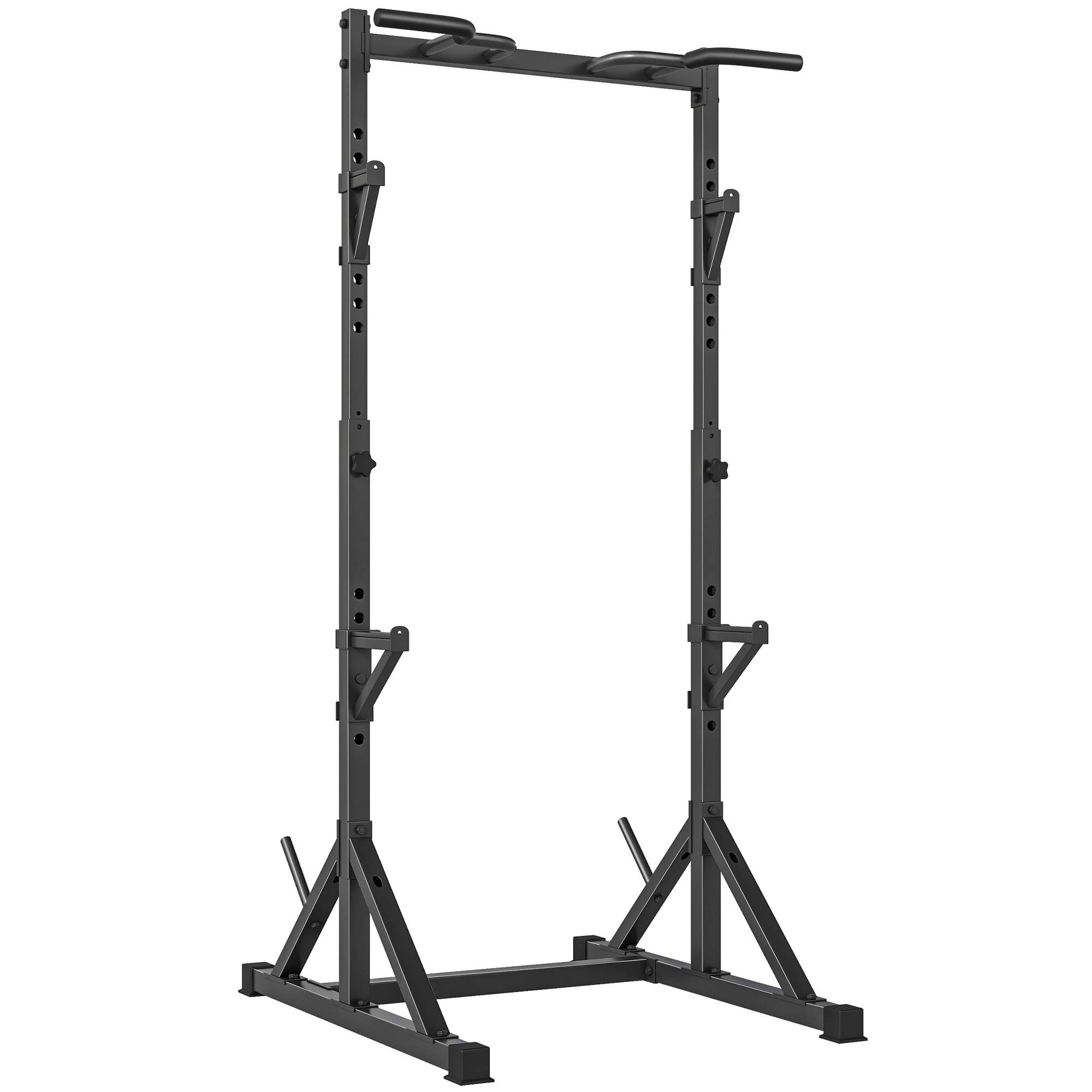 SPORTNOW Squat Rack e Rack Bilanciere Altezza Regolabile Multifunzione, Nero   Aosom Italy