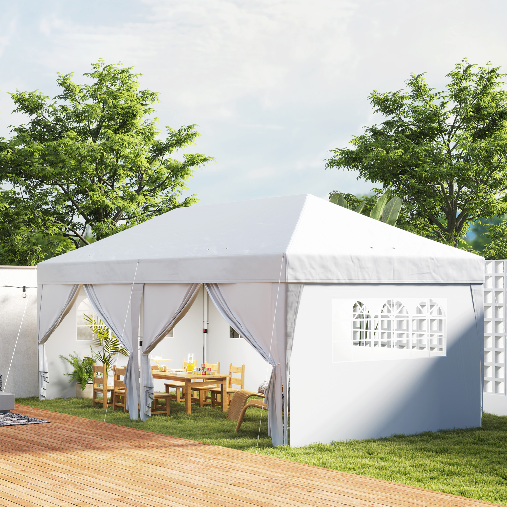 Outsunny Pavillon ca. 6x3m Stabil Winterfest Pop-up Faltpavillon mit Fenste günstig online kaufen