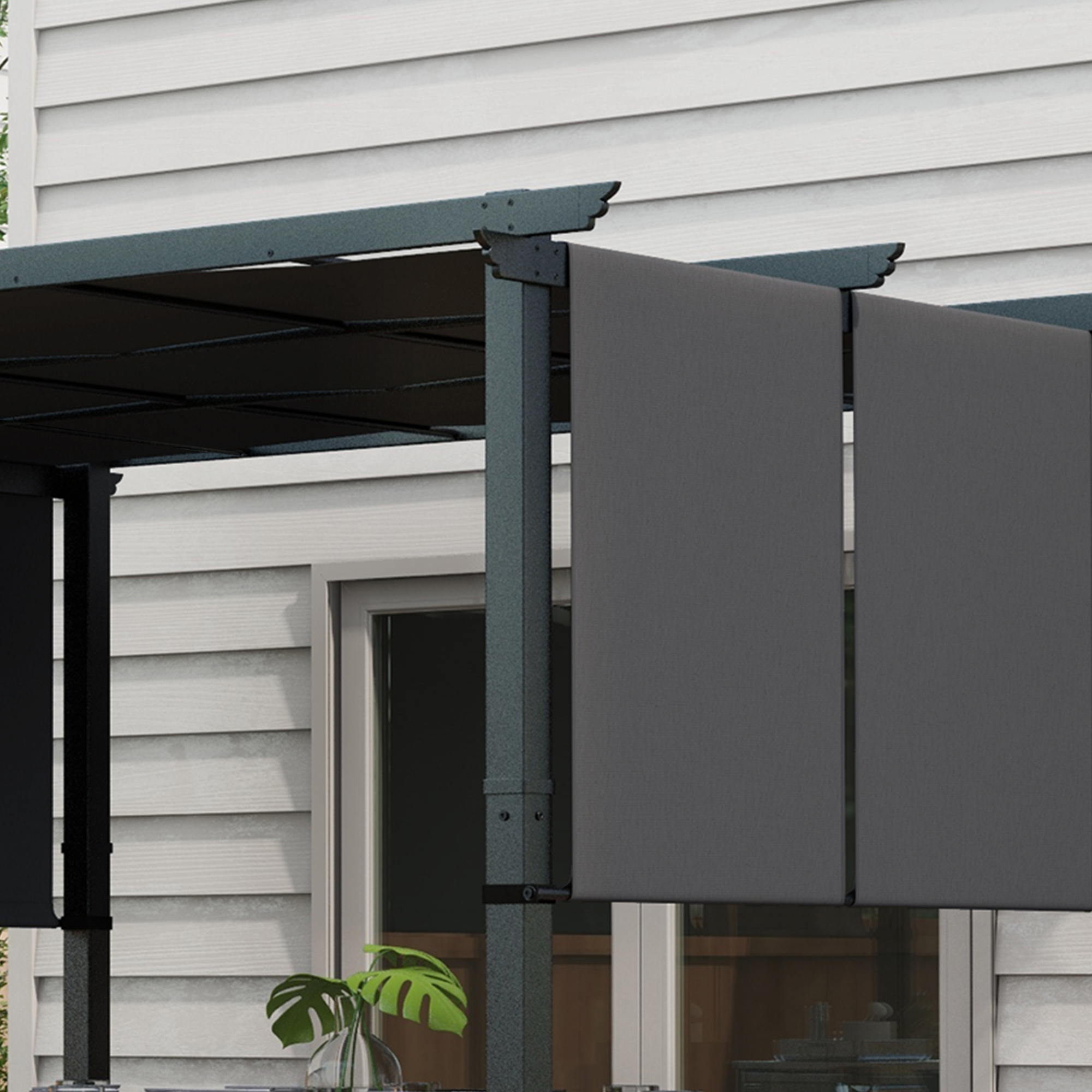 Outsunny Gazebo Pergola Da Giardino 3x4m Con Telo In Poliestere E Struttura In Alluminio 89128210