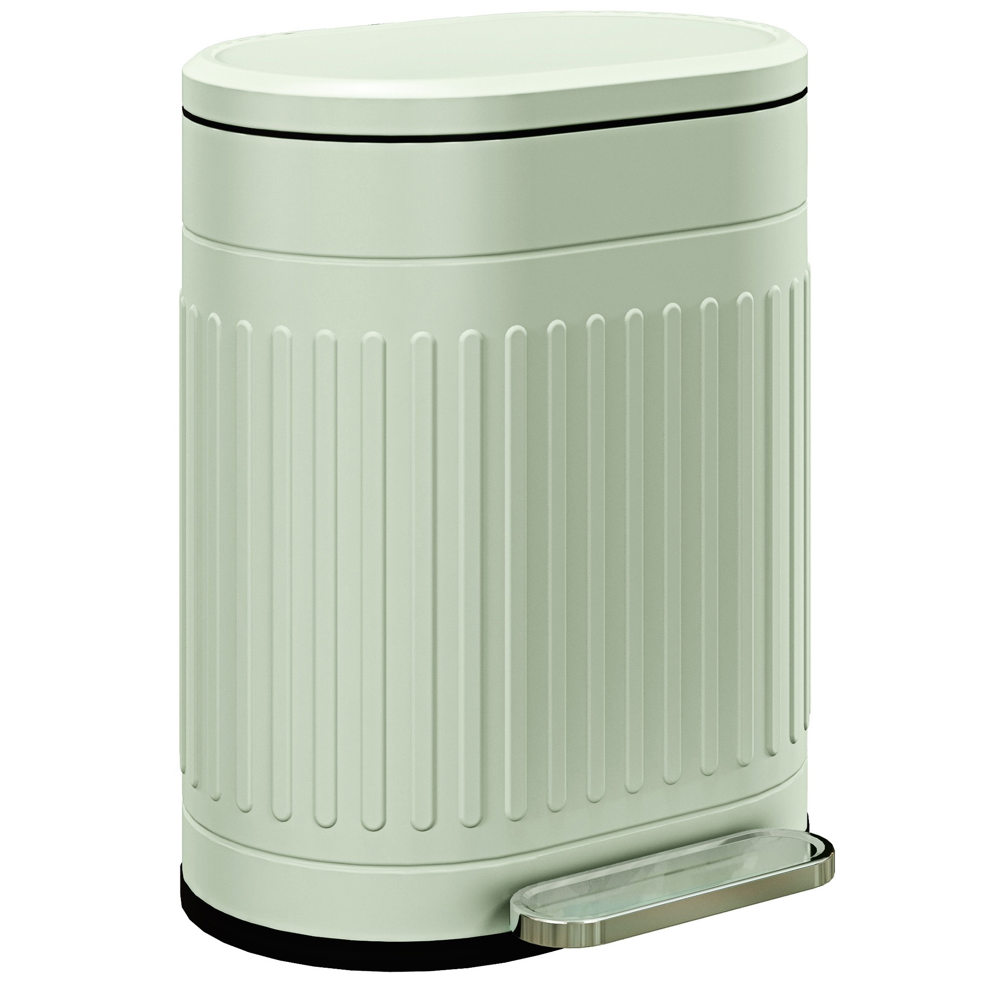 HOMCOM Afvalemmer 20L Pedaalemmer met Deksel Voetpedaal Uitneembare Binnenemmer Soft-Close Functie 36,5 x 31,2 x 45 cm, Groen