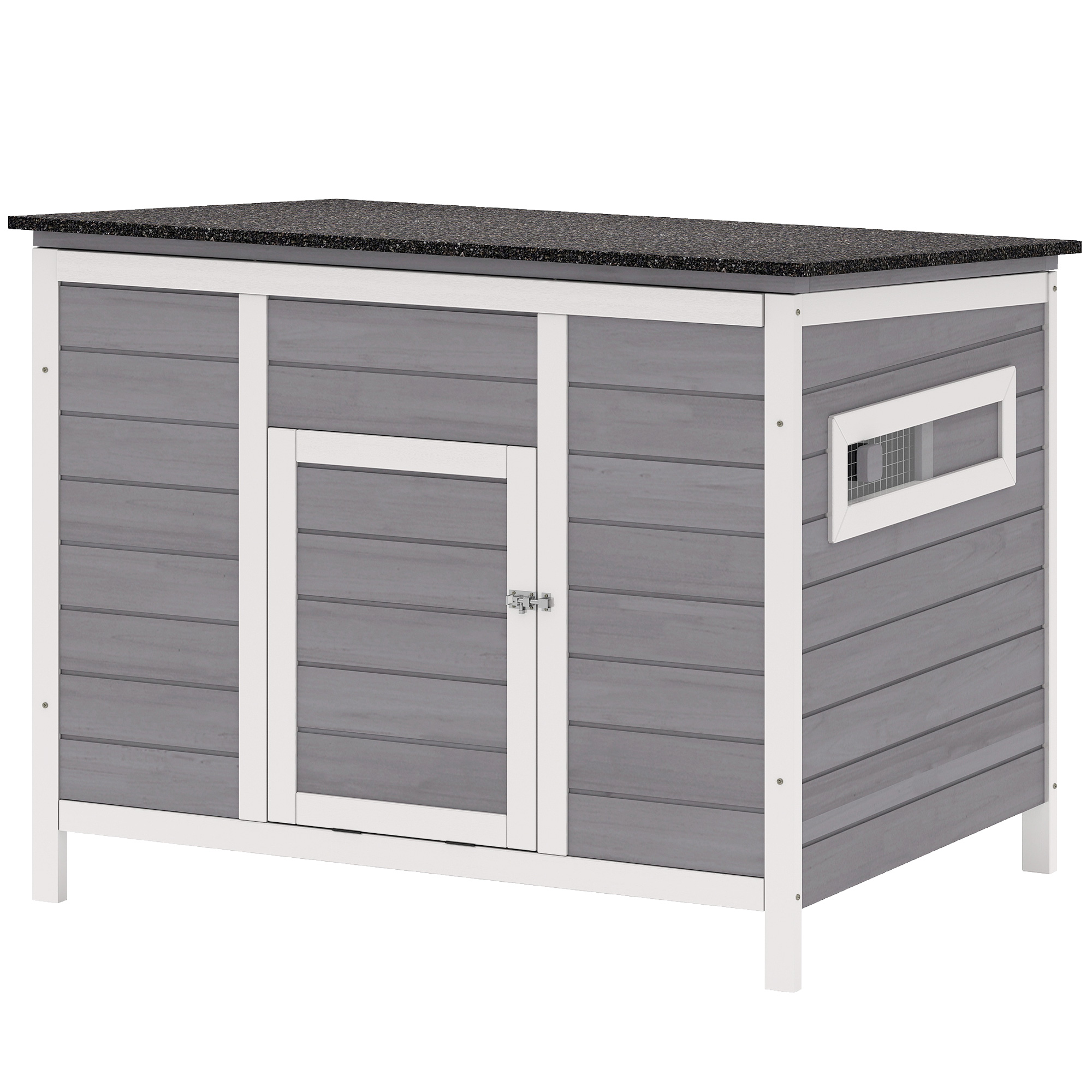 Meilleurs prix pour PawHut Maisonnette pour Canards avec Toit Ouvrant, Fenêtres et Rampe, en Bois, 93x70x72 cm, Multicolore