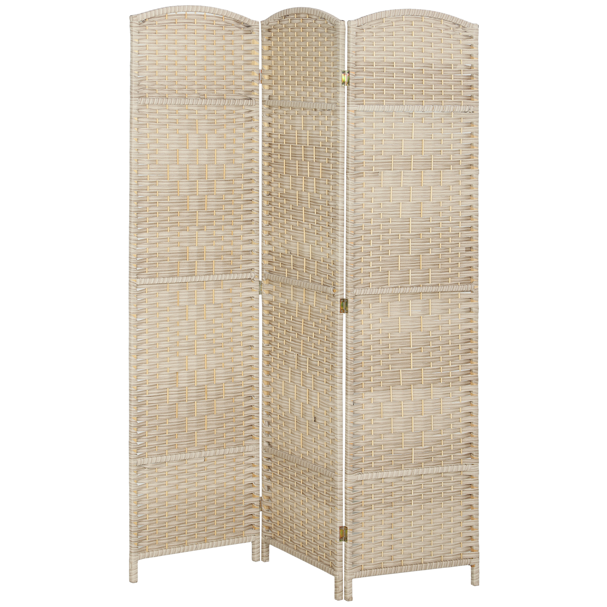 HOMCOM Biombo interior em madeira 3 painéis separador de ambientes dobrável para sala quarto 135 x 180 cm carvalho Aosom Portugal