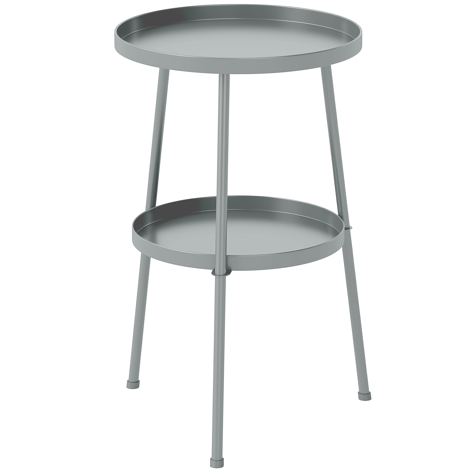 Outsunny Mesa de jardín Ø36 cm, mesa de balcón metálica, mesa para exterior redonda para jardín, terraza y balcón Gris oscuro