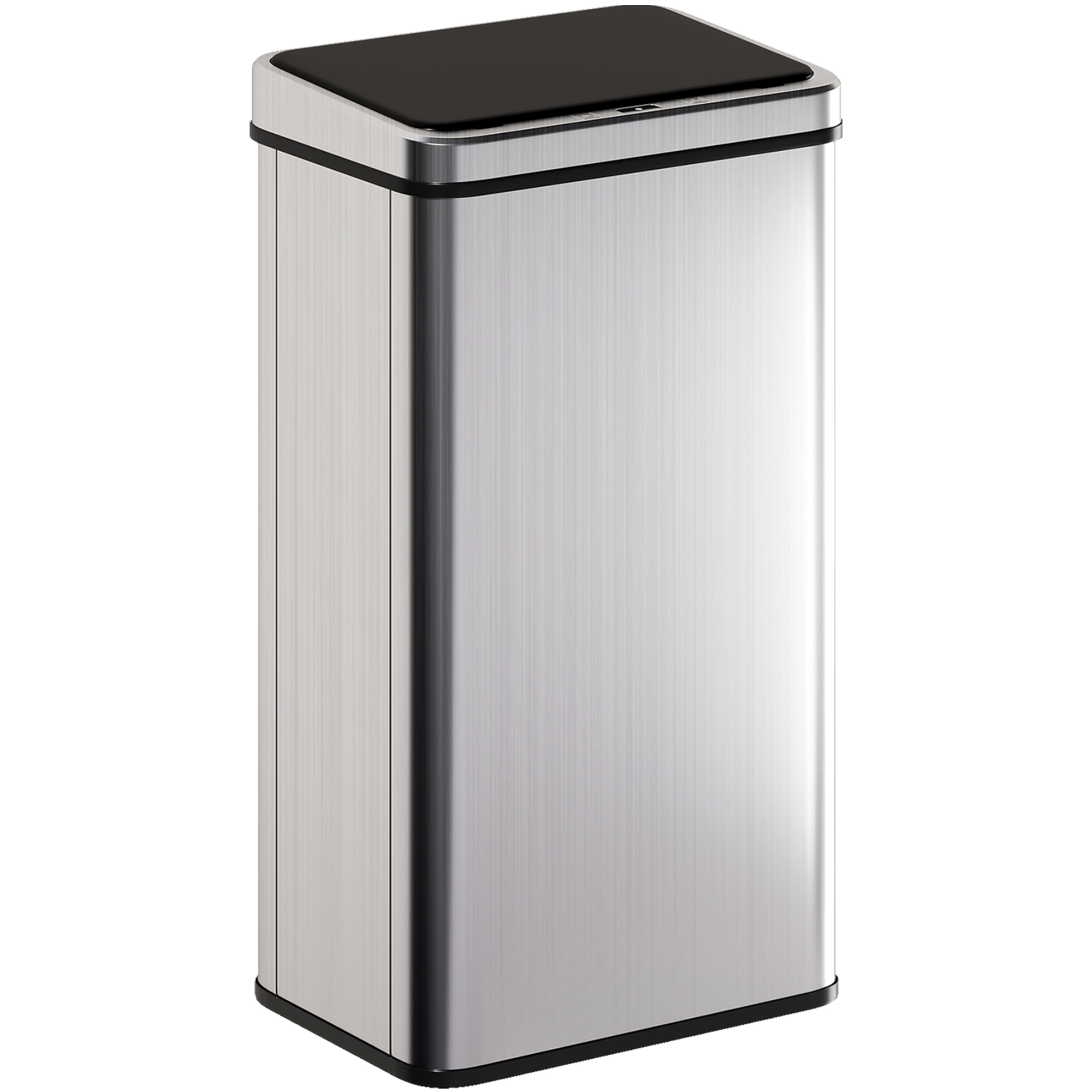 HOMCOM Papelera con Sensor de 50L, Tapa de Cierre Suave, Papelera de Cocina Automática Acero Inoxidable, Plateada