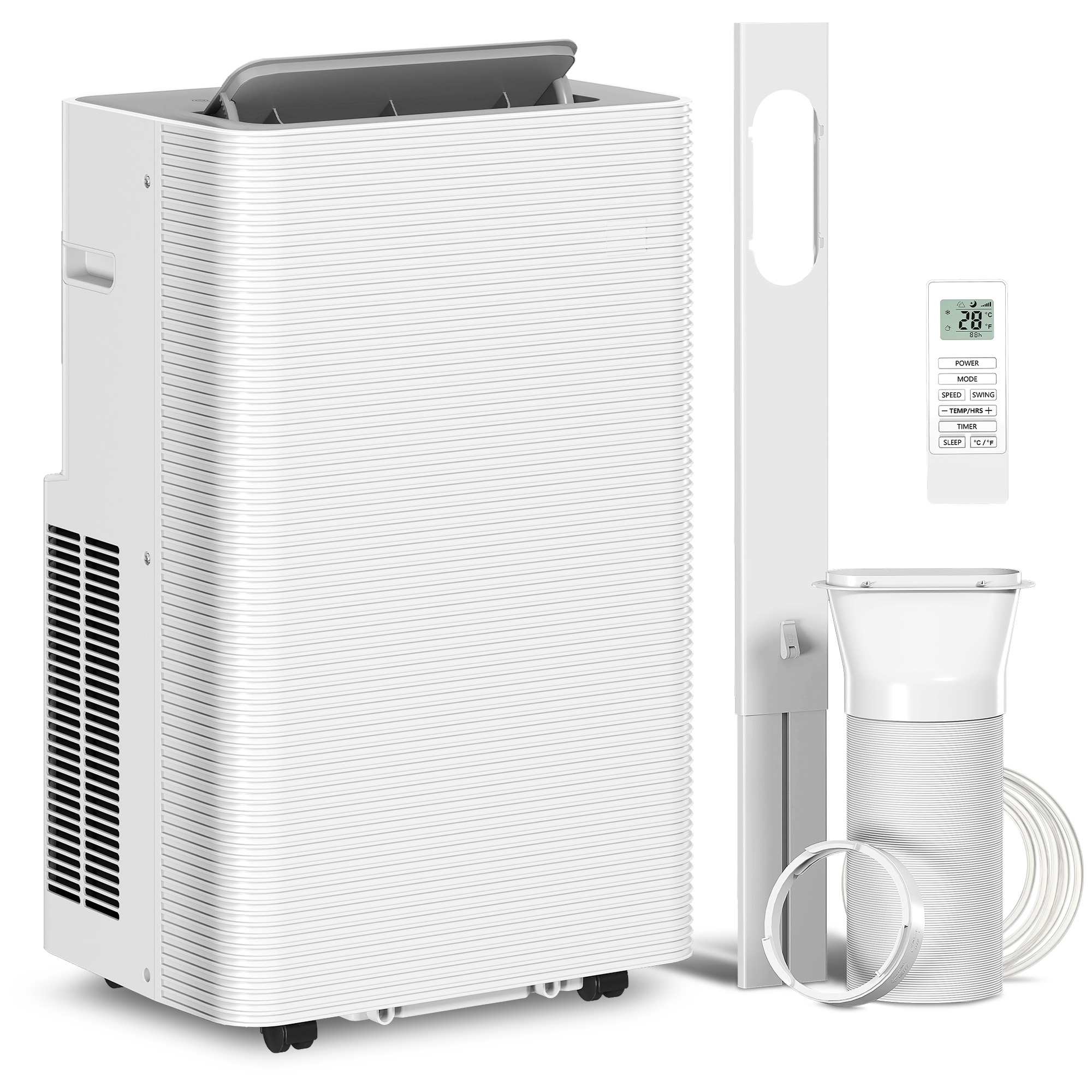 HOMCOM Climatizador móvil 12000 BTU, climatizador portátil 4 en 1, refrigeración, deshumidificador, ventilador, modo noche