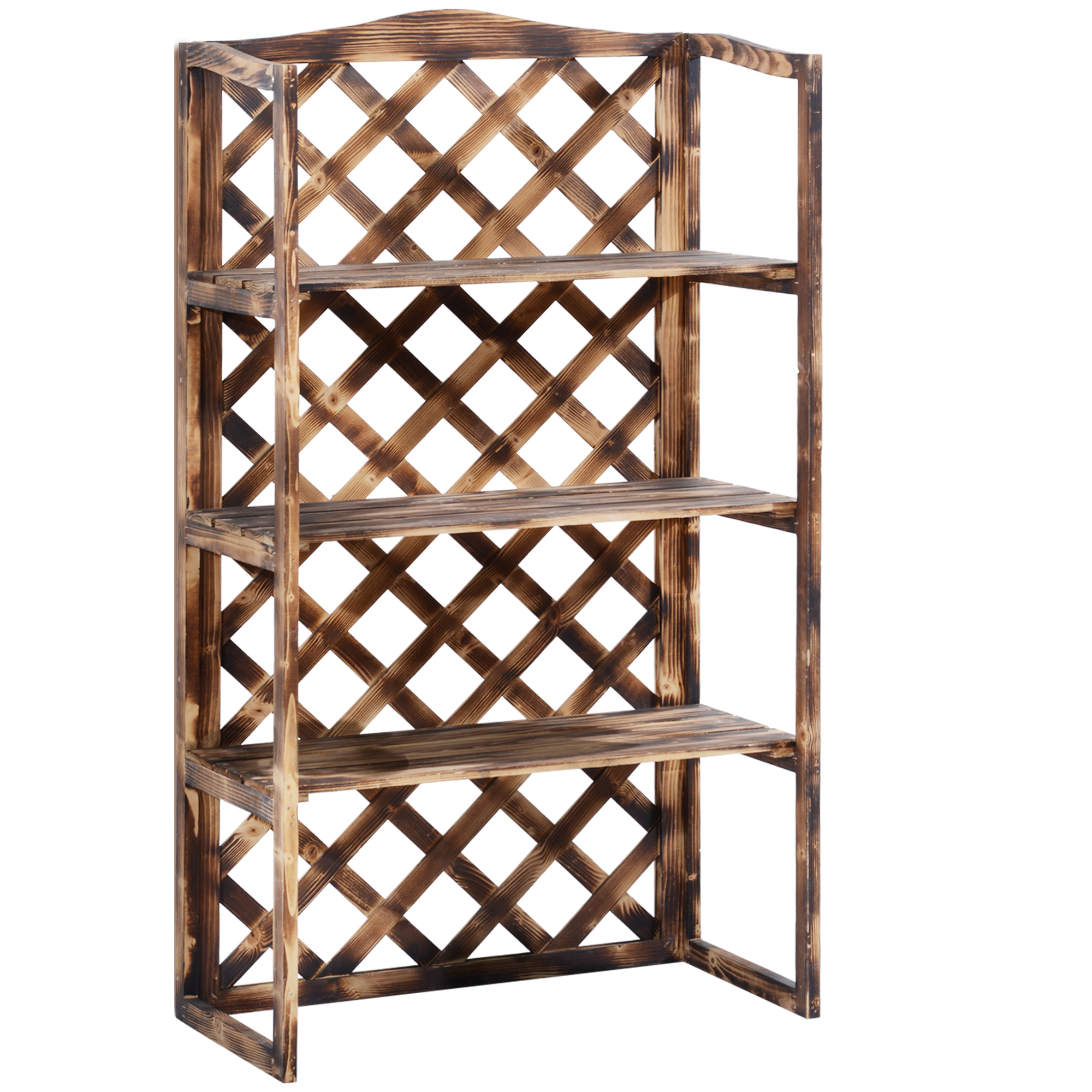 Outsunny Scaffalatura per Piante Fioriera a 3 Ripiani in Legno di Abete 80 x 40 x 148cm Aosom