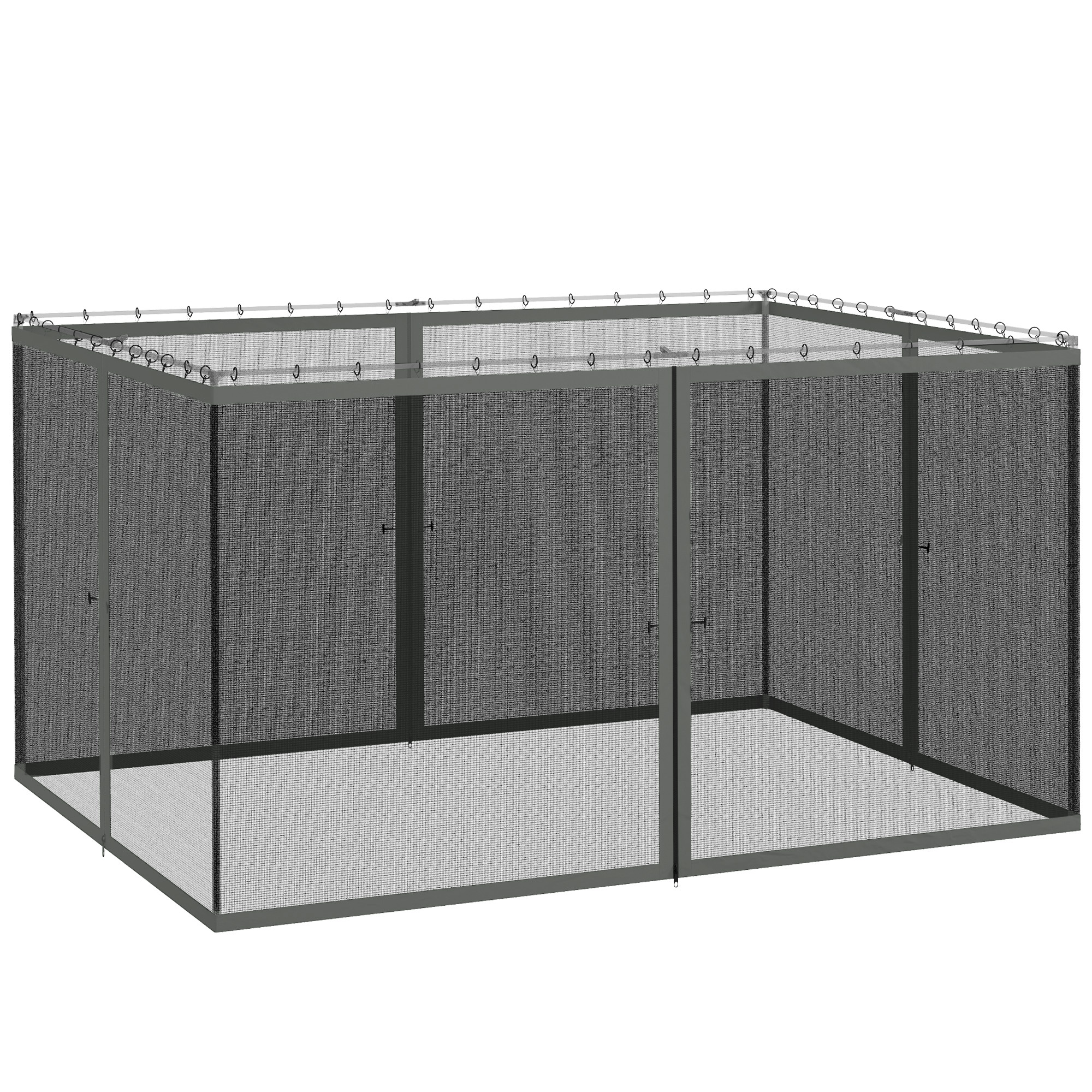 Outsunny Mosquiteras para cenador carpa pabellón de jardín 3 x 4 m - lote de 4 mosquiteras con cremallera + ganchos de sujeción