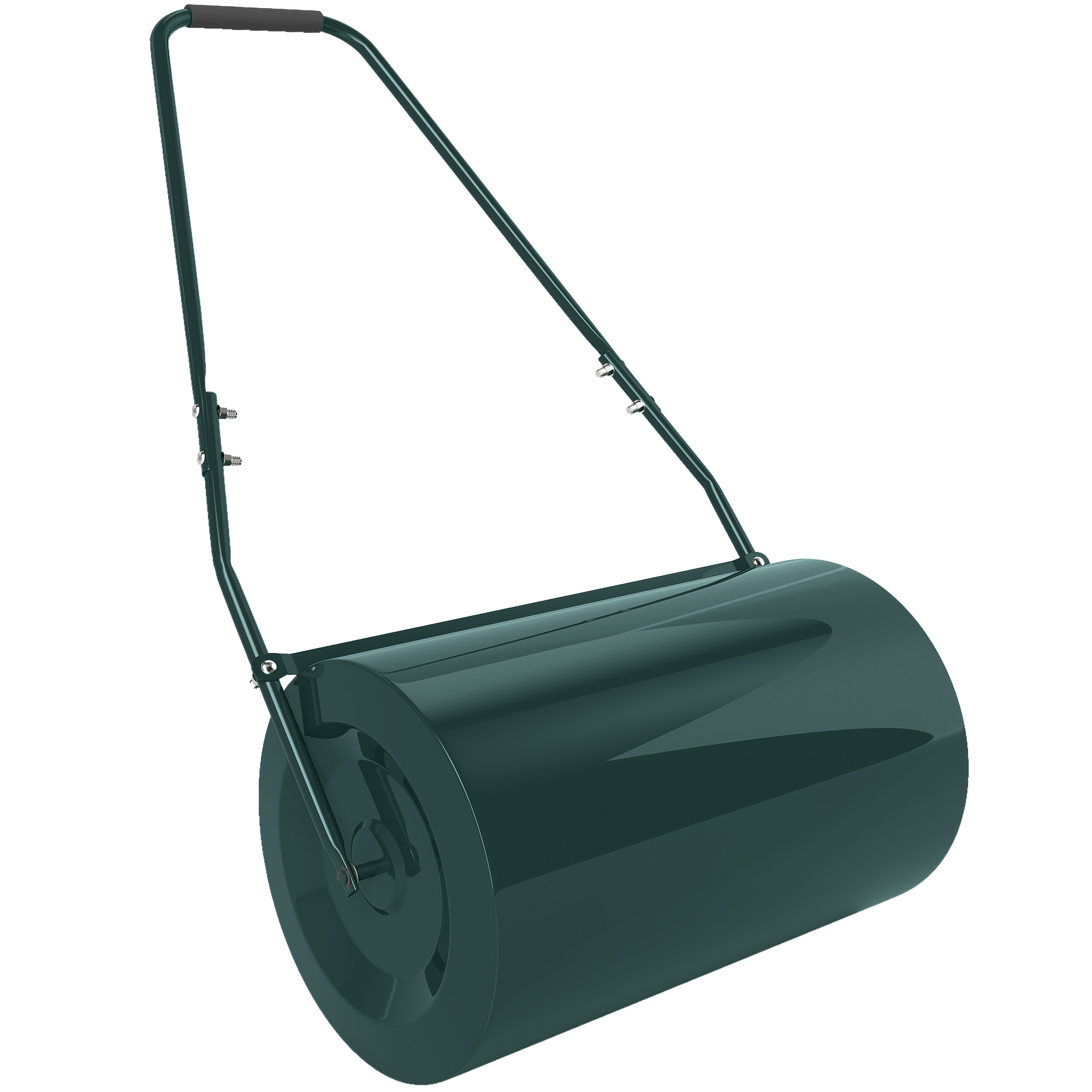 Outsunny Rulo para césped de 63L de capacidad con lámina raspadora, de metal, 123x58x40 cm, Verde oscuro