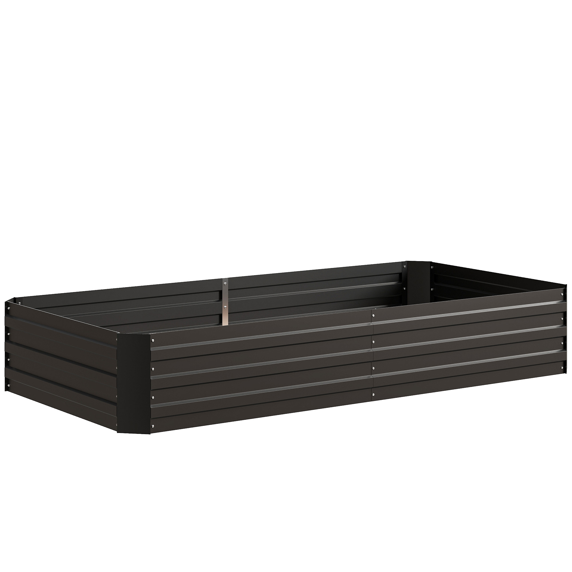 Outsunny Huerto elevado macetero rectangular en acero galvanizado tutores para tomates y plantas trepadoras 180 x 90 x 29,5 cm