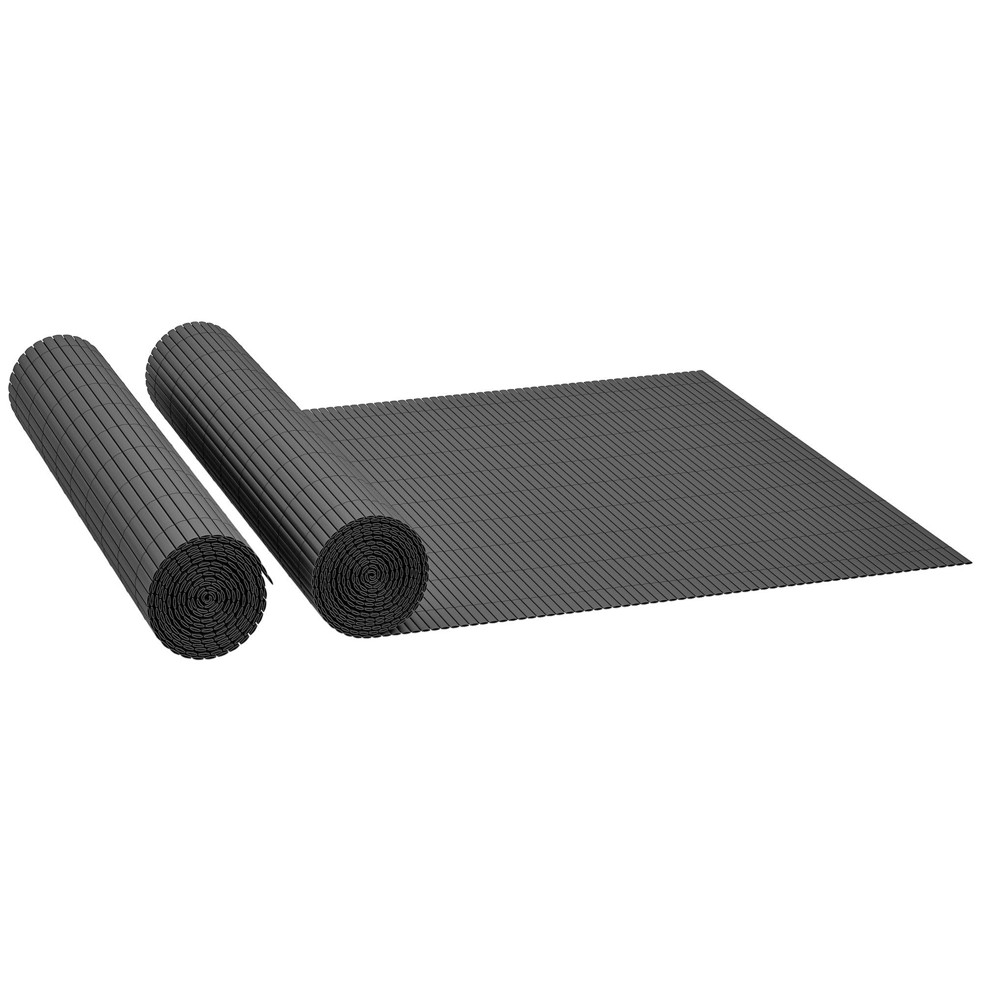 Outsunny 2Pcs Plastic Privacy Screening Fence, 1m x 5 m Waterproof Windbreak Fence, Dark Grey