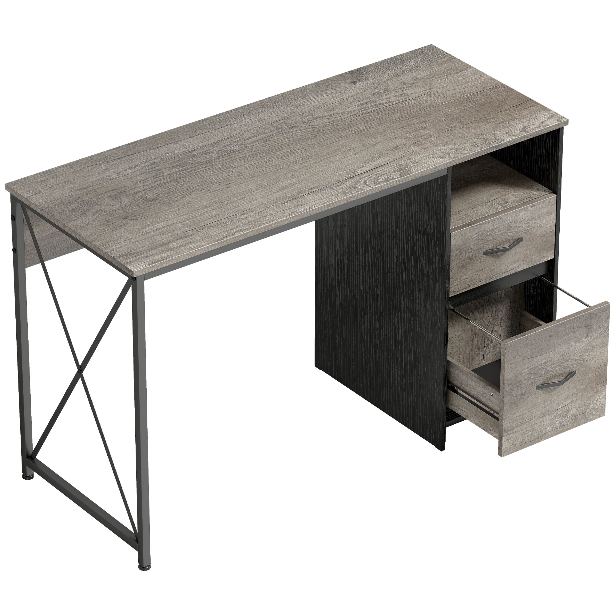 HOMCOM Scrivania per Computer 120x50x76 cm Grigio chiaro