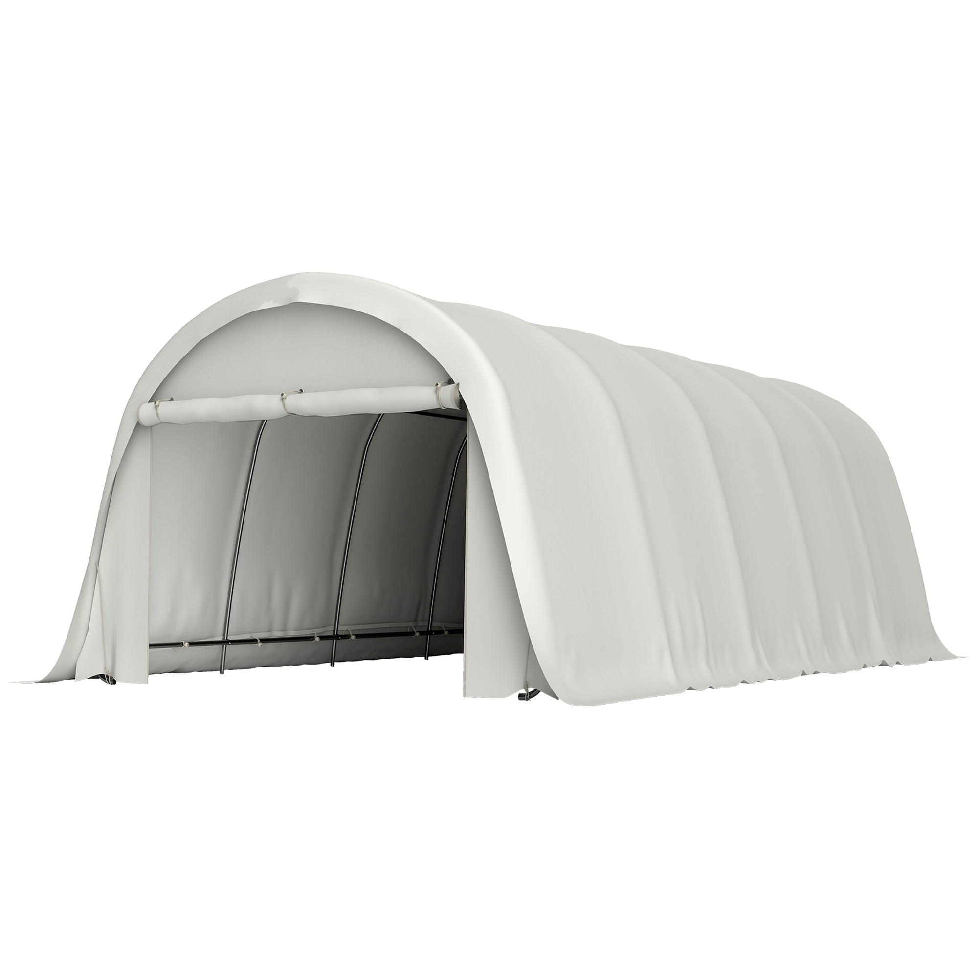 Outsunny Garage voiture Tente Garage Extérieur UV50+ Châssis Galvanisé 3,6x7,2 m Crème