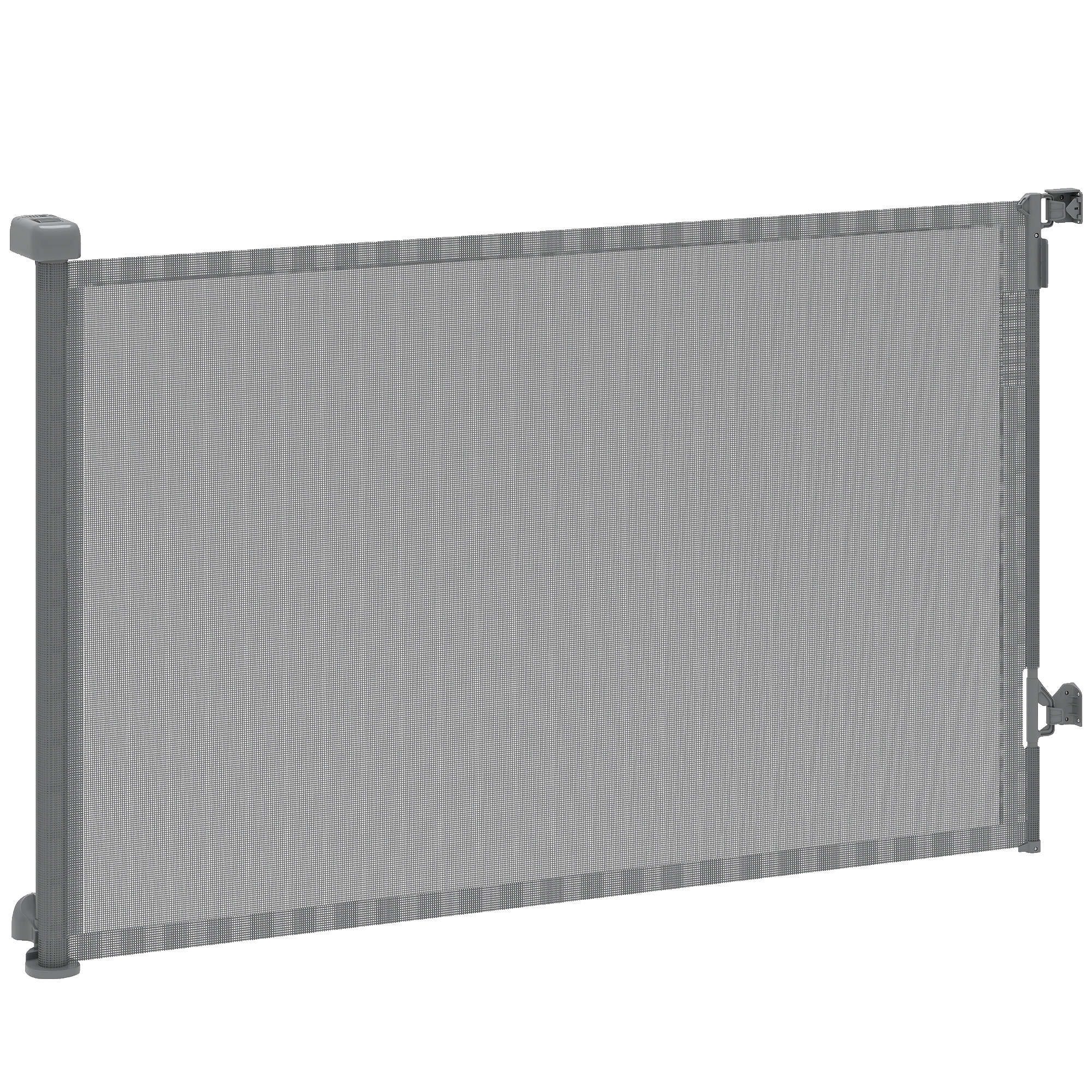 Comparer les prix de PawHut Barrière de sécurité pour chiens rétractable extensible jusqu'à 140 cm de large pour escaliers et portes Gris