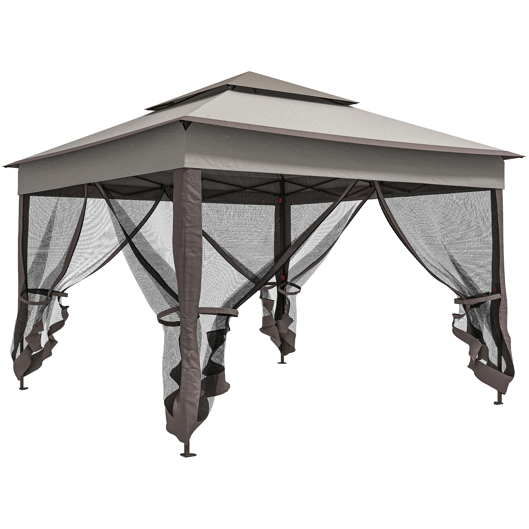 Outsunny Faltpavillon z Bocznymi Ścianami Szary 3,25 x 3,25 x 2,7 m