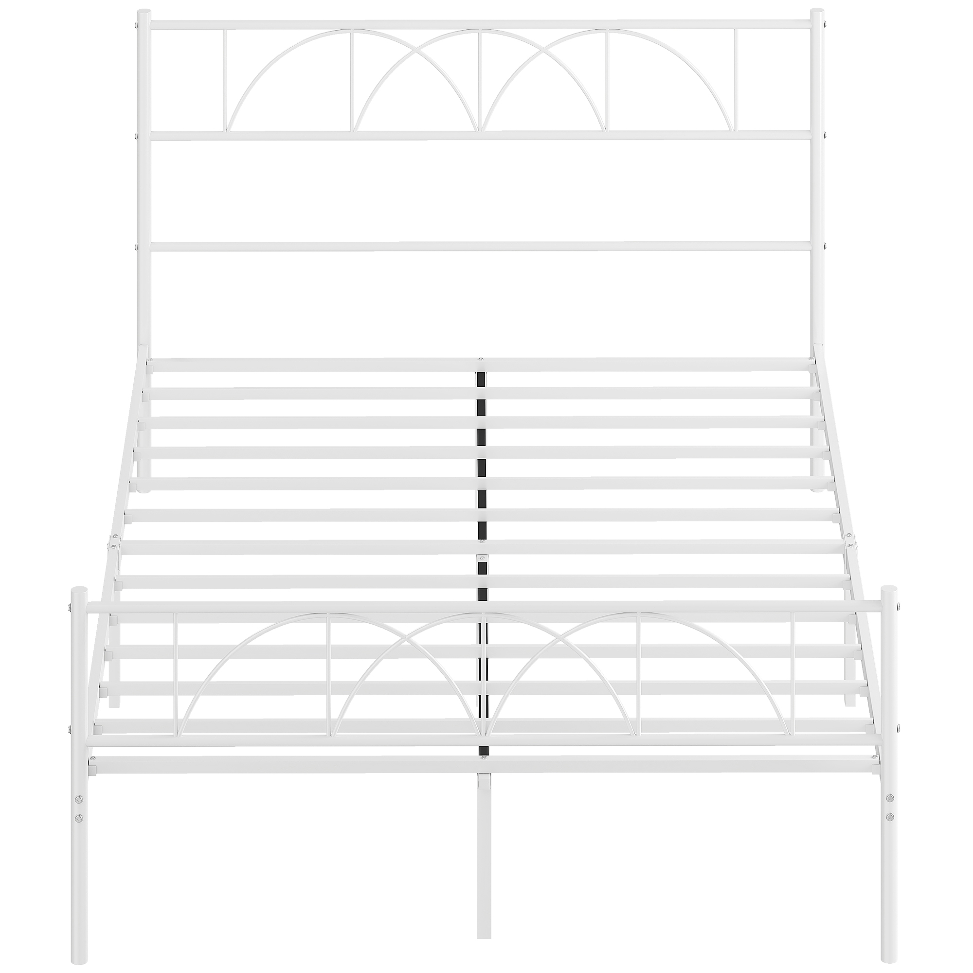 HOMCOM Structure de lit 140x190 cm avec tête de lit Support de lattes en acier Rangement sous le lit