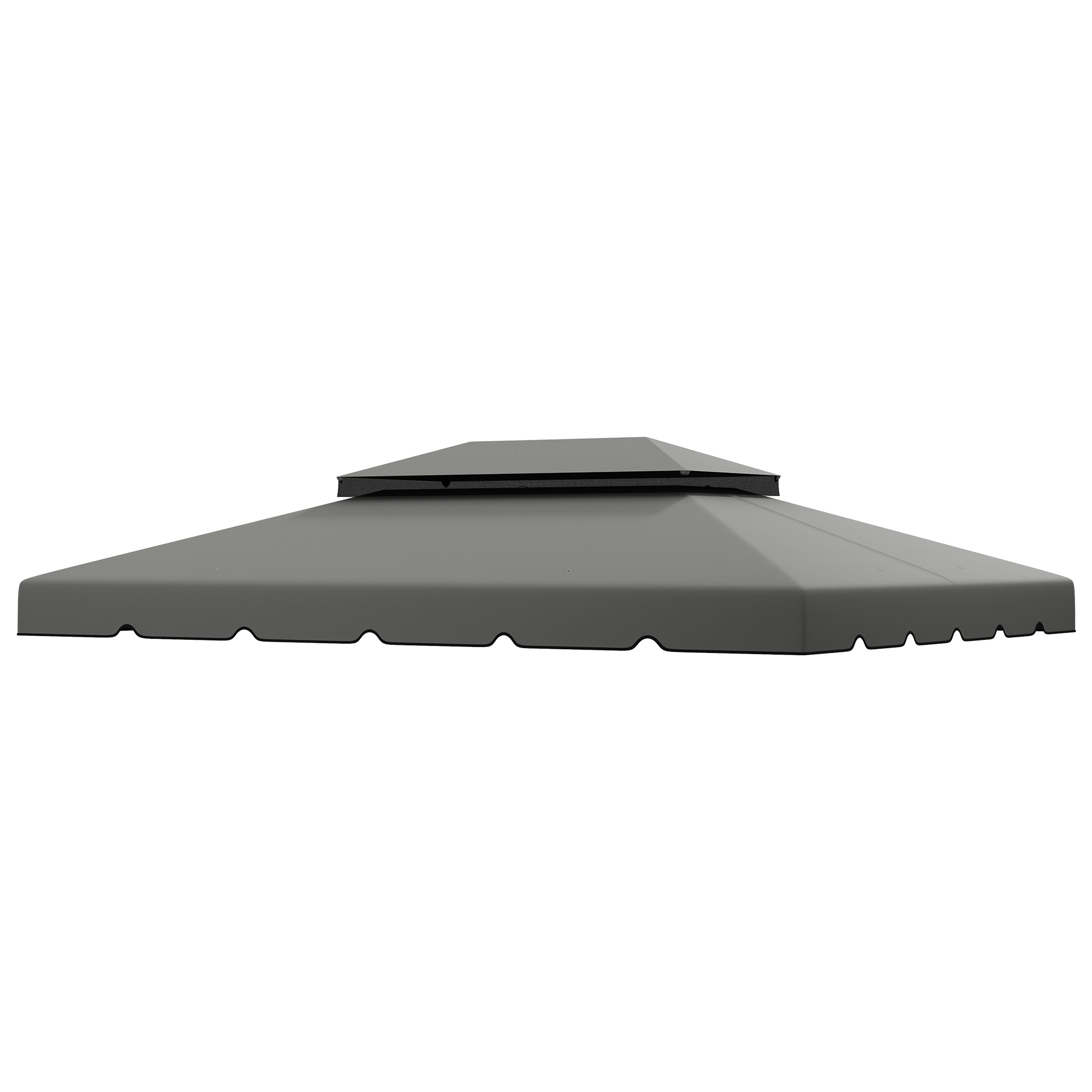Outsunny Bâche de Rechange pour Tonnelle 4x3 m avec Double Toit Orifices de Drainage Seulement Bâche NON Inclut Cadre Gris claro