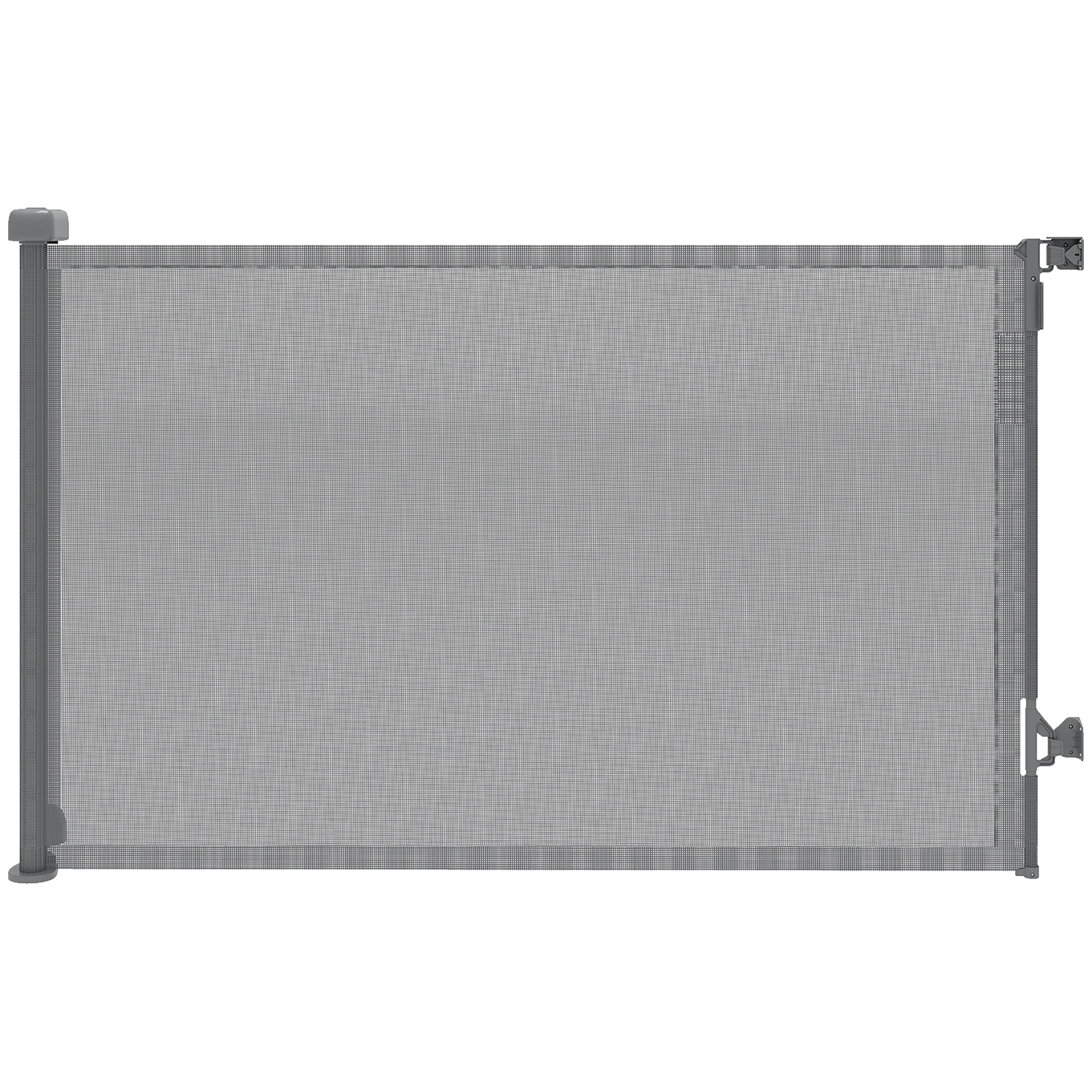 PawHut Barriera di Sicurezza Retrattile Estendibile per Cani, Scale e Porte, 149x9x93 cm, Grigio   Aosom Italy