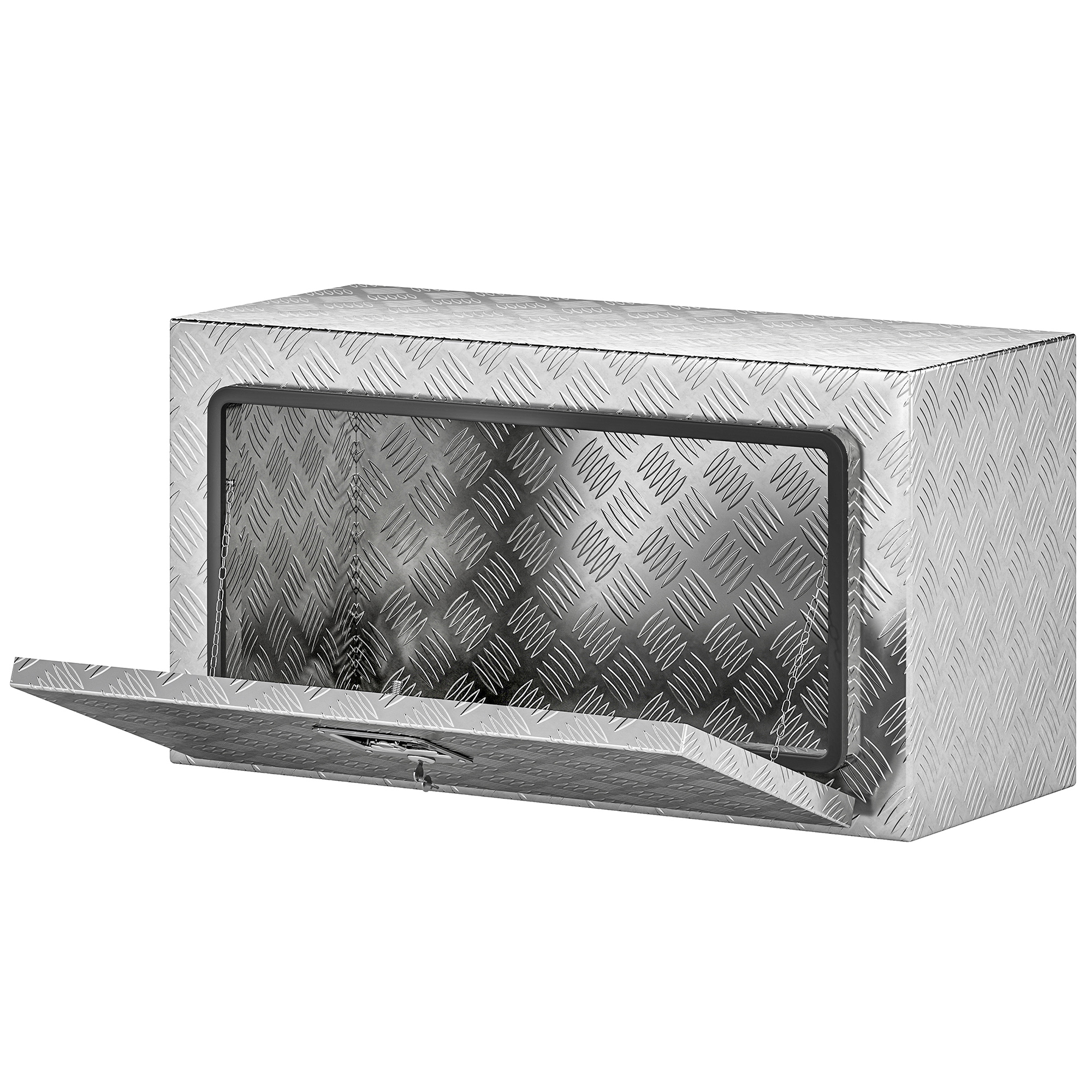 HOMCOM Boîte à outils Caisse à outils Aluminium 76x35.5x40.6cm Argent