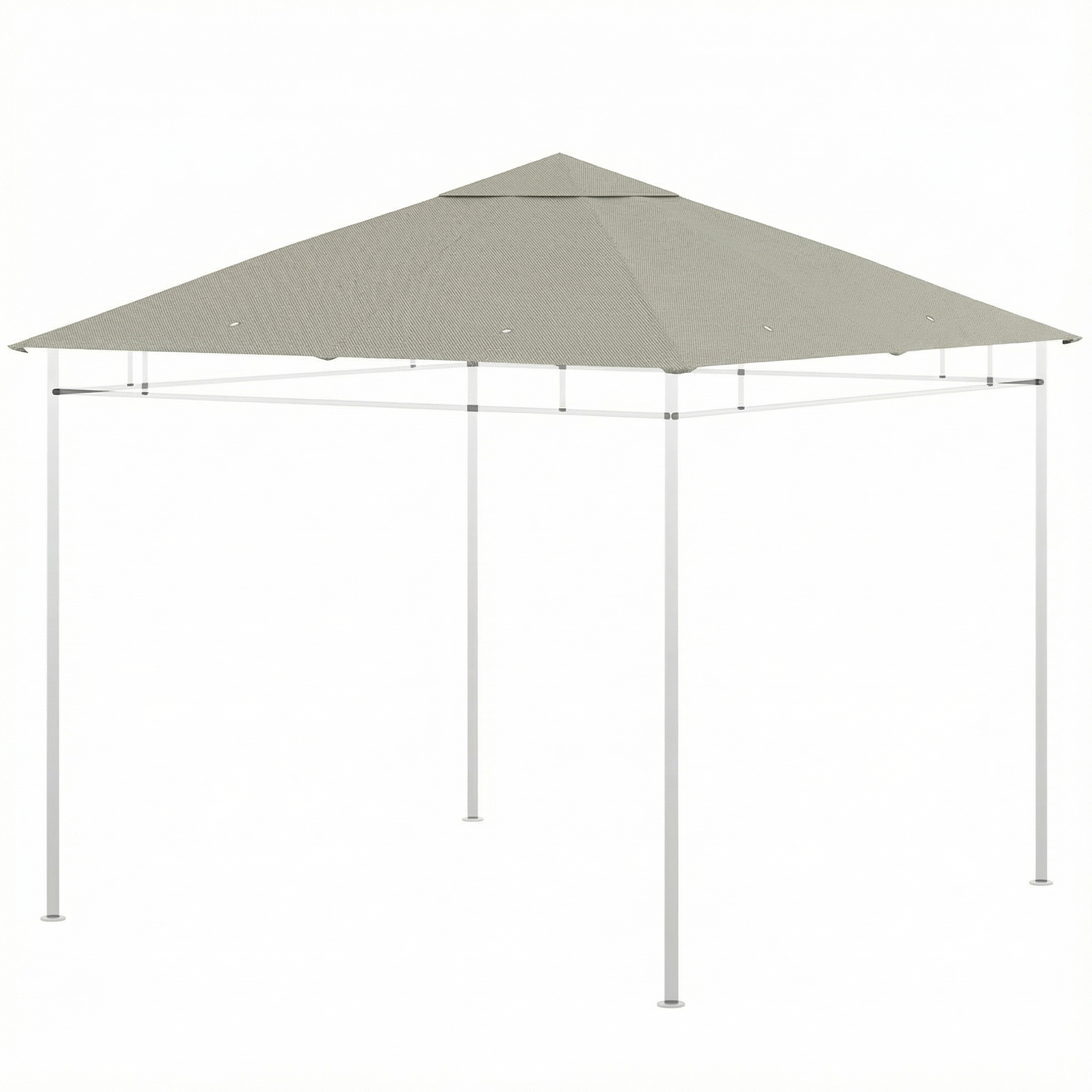 Outsunny Ersatzdach für Pavillon – Ersatzplane für Garten-Gazebo, hochdichtes Polyester 180 g/m², UV-beständig, 3 x 3 m, hellgrau Aosom