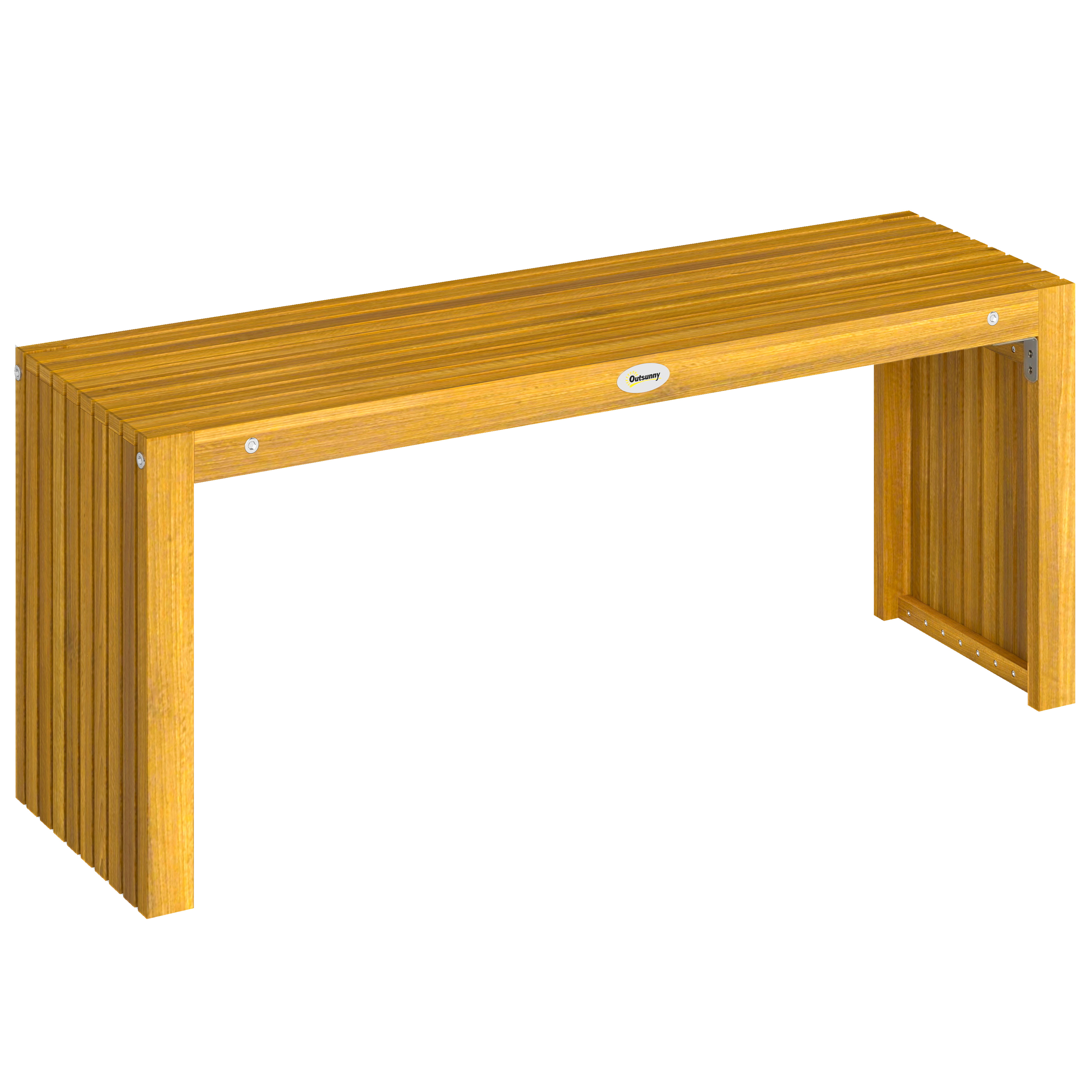 Outsunny Gartenbank aus Holz, 110 cm, rustikale 2‑Sitzer Außenbank mit Latten-Sitzfläche, Tragfähigkeit 240 kg, für Terrasse, Veranda, Park, Balkon, Natur Aosom