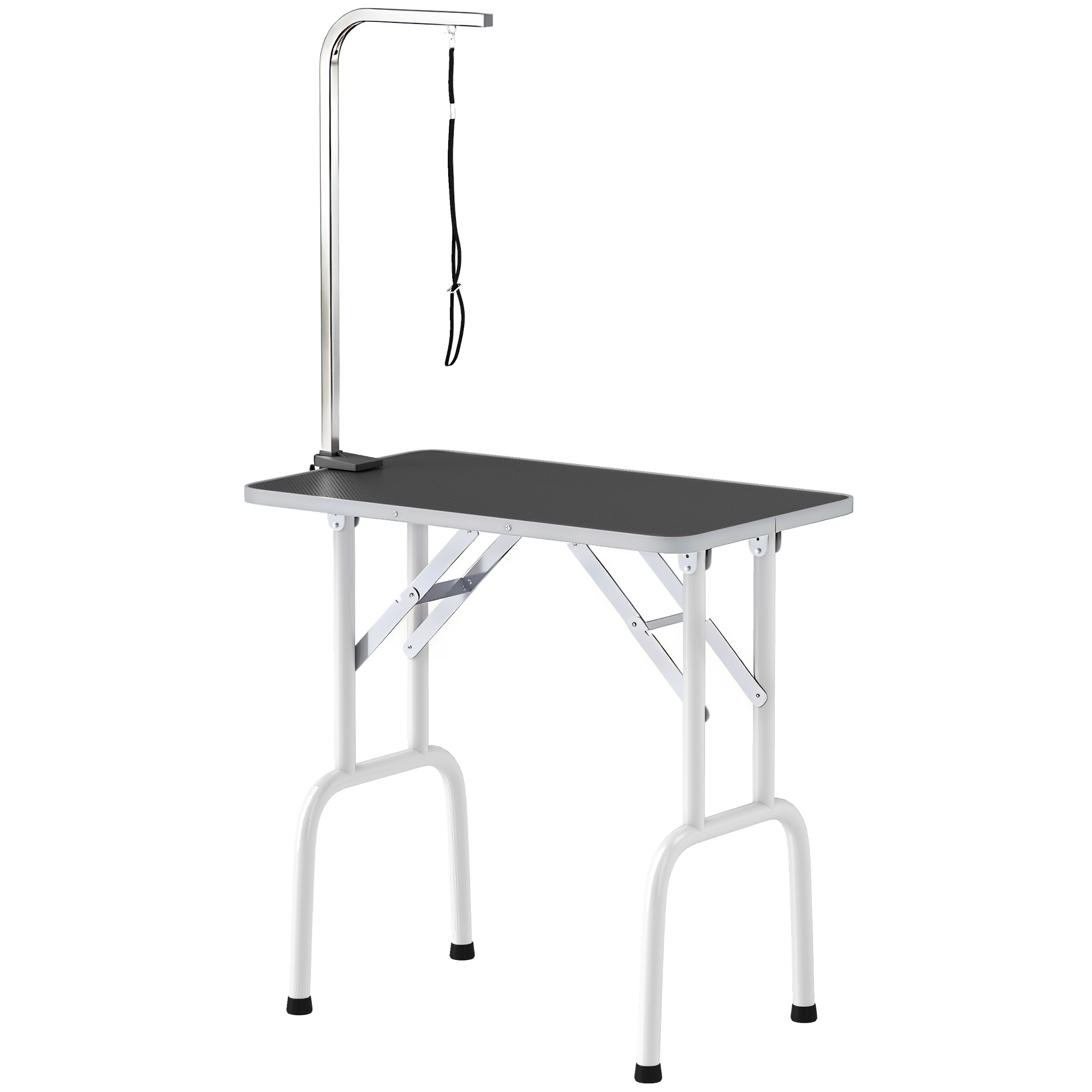 Meilleurs prix pour PawHut Table de toilettage pour chien Table de toilettage avec laisse pliable pieds en acier plateau antidérapant 81x48,5x80 cm Noir