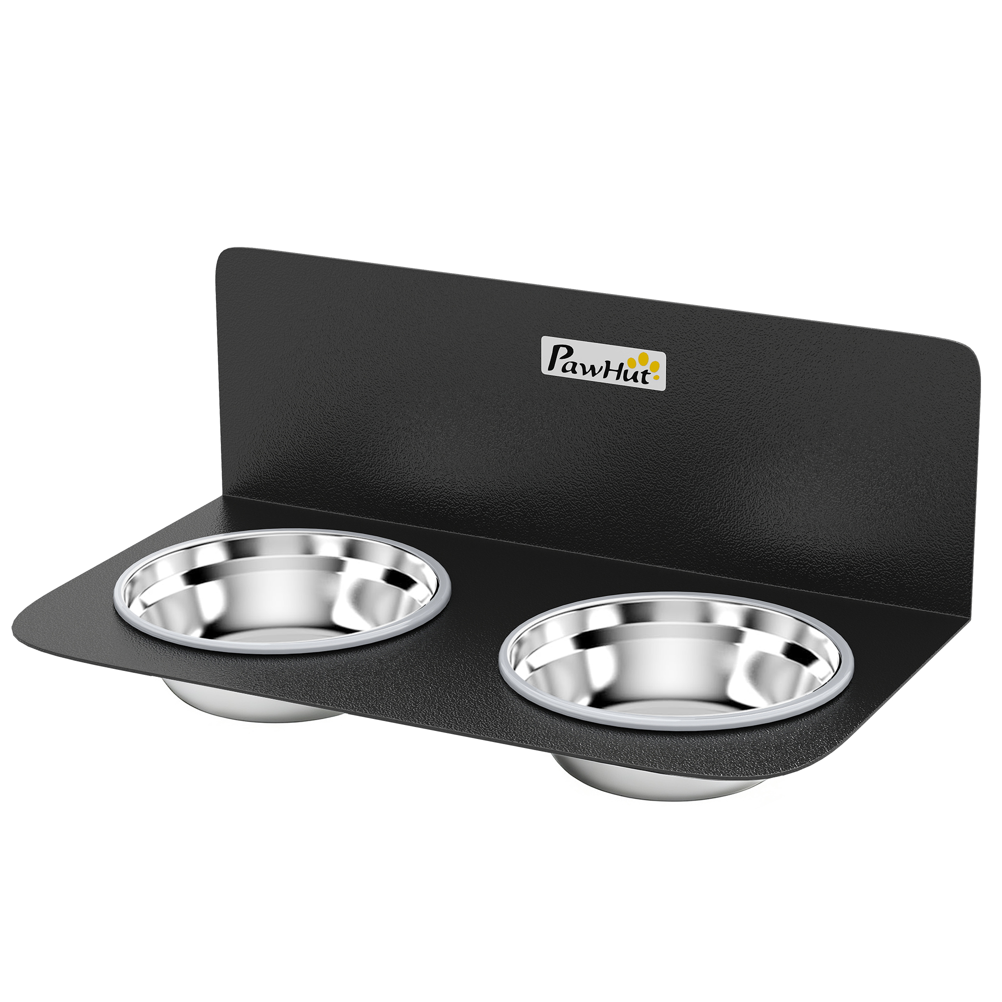 Meilleurs prix pour PawHut Gamelle murale réglable en hauteur avec 2 x 800ml bols en acier inoxydable 42 x 23,5 x 14 cm Noir