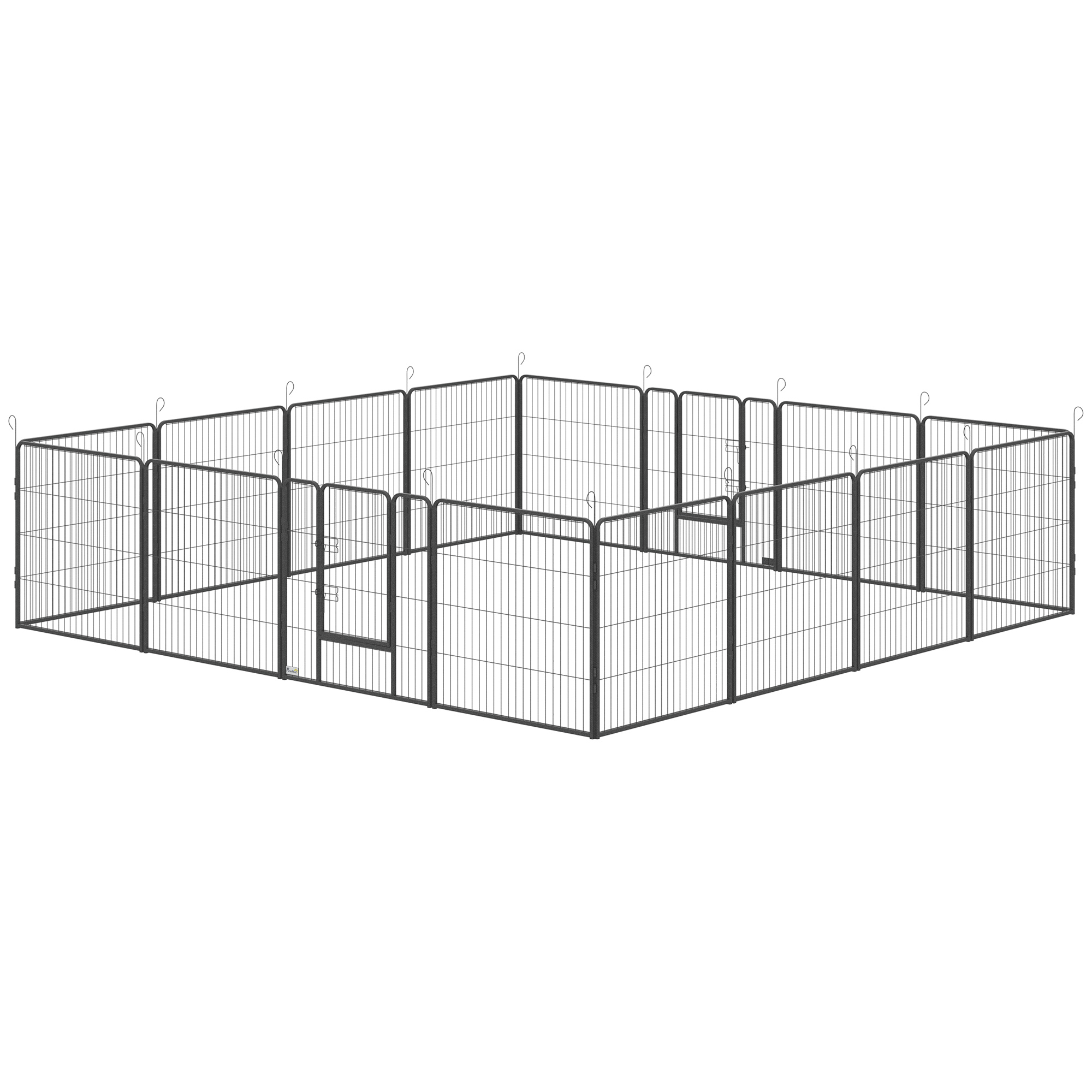 Meilleurs prix pour PawHut Parc pour chiots, 16 pièces Parc pliable avec porte pour chiens petits, moyens, 3,2 x 3,2 x 0,8 m, Gris