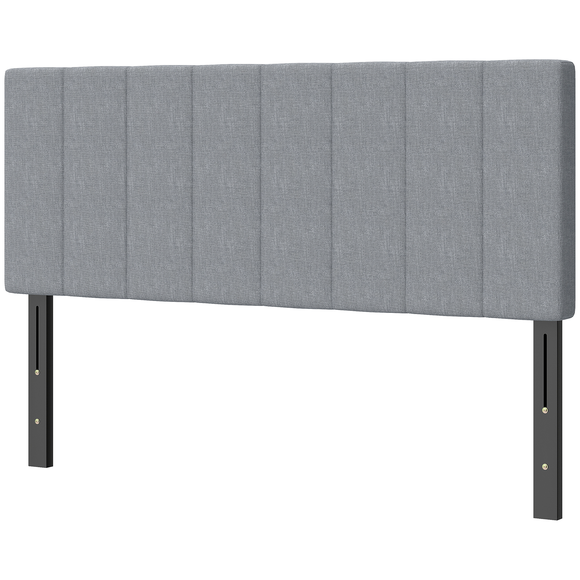 HOMCOM Tête de lit 3-fois réglable hauteur tête de lit avec pieds en métal aspect lin pour chambre 160x10x106/116/126 cm Gris HOMCOM Tête de lit 3-fois réglable hauteur tête de lit avec pieds en métal aspect lin pour chambre 160x10x106/116/126 cm Gris