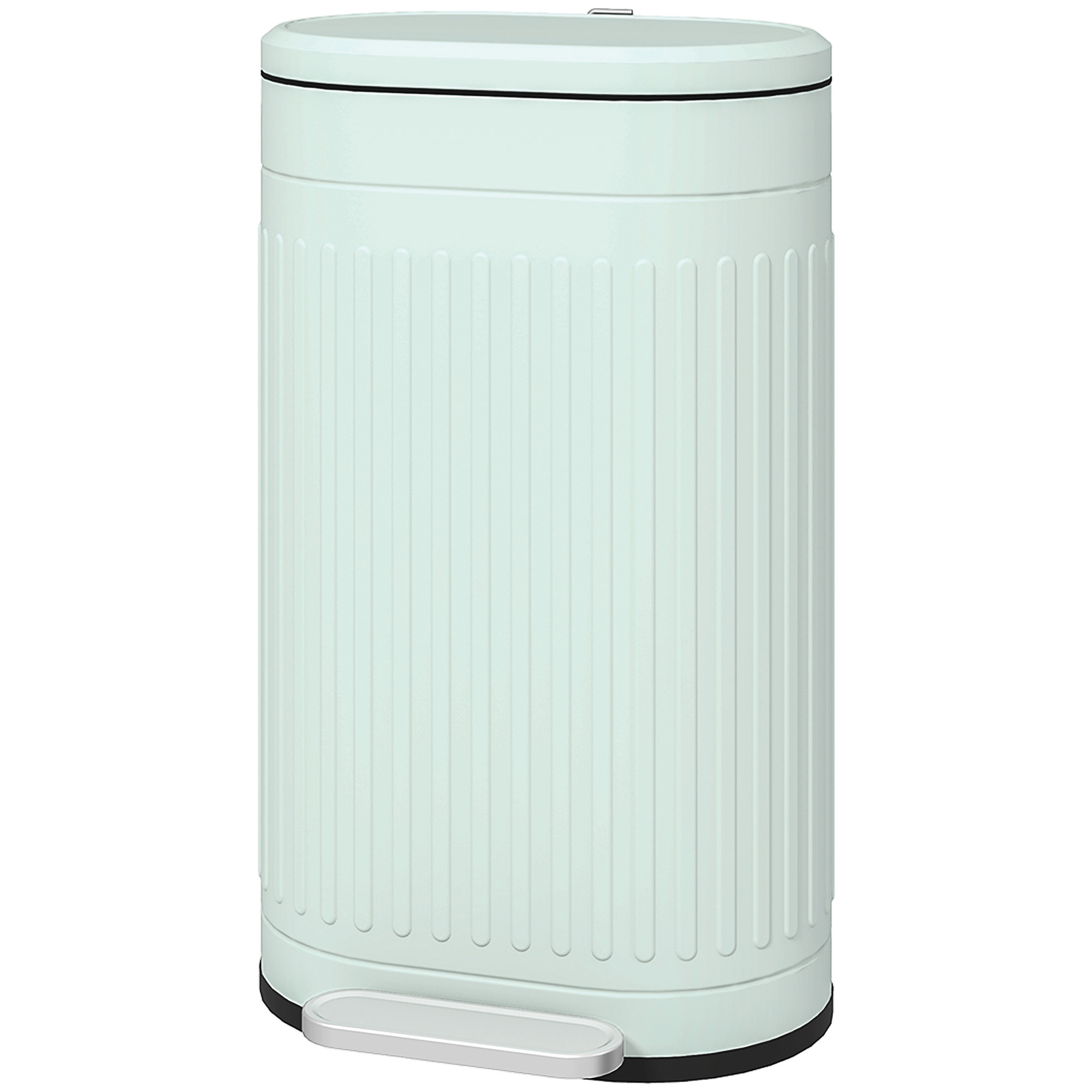 HOMCOM Poubelle 30 L à pédale avec couvercle seau intérieur amovible fonction Soft-Close 36,5 x 31,2 x 60,8 cm, Vert